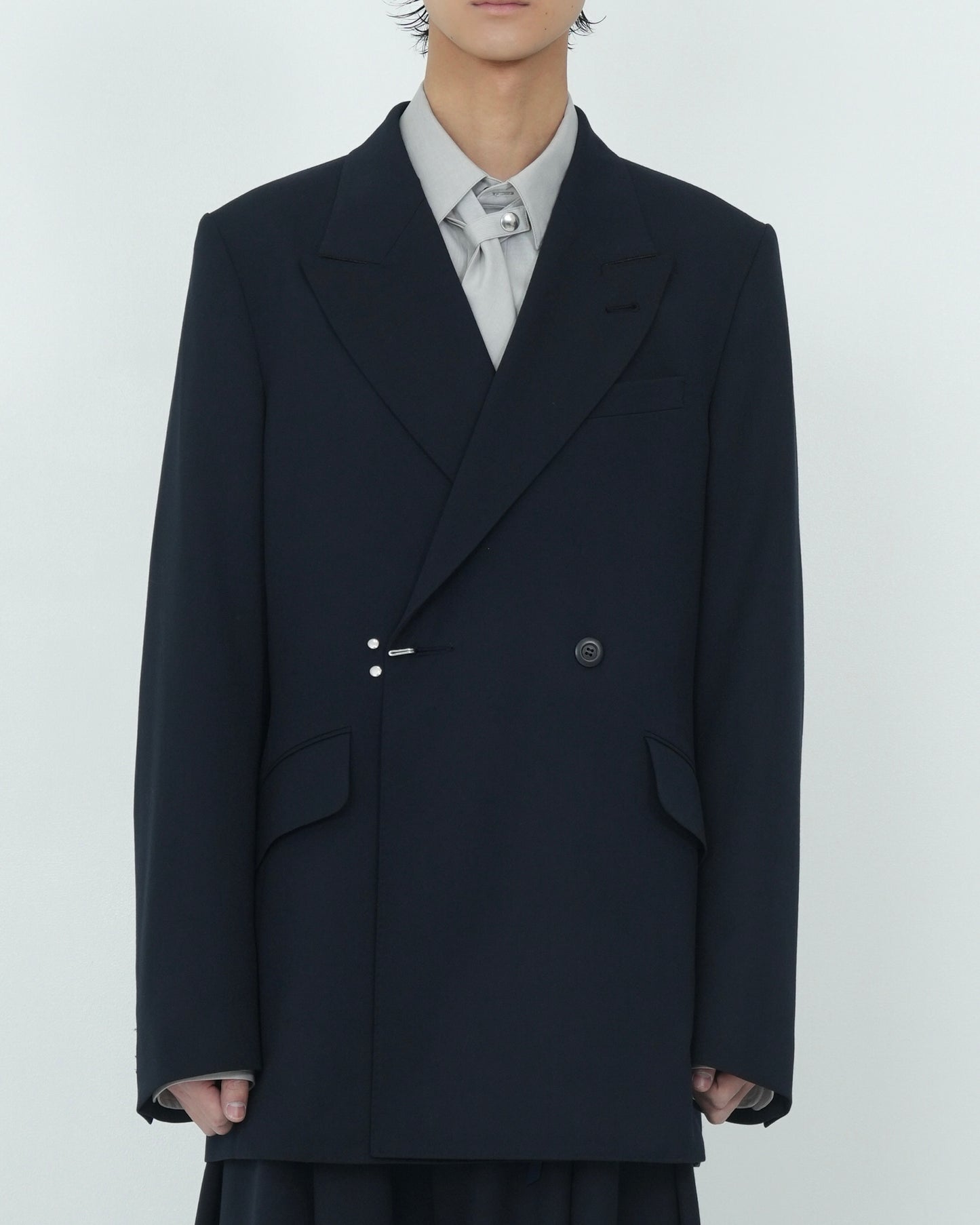 DOUBLE-BREASTED TAILORED JACKET NAVY