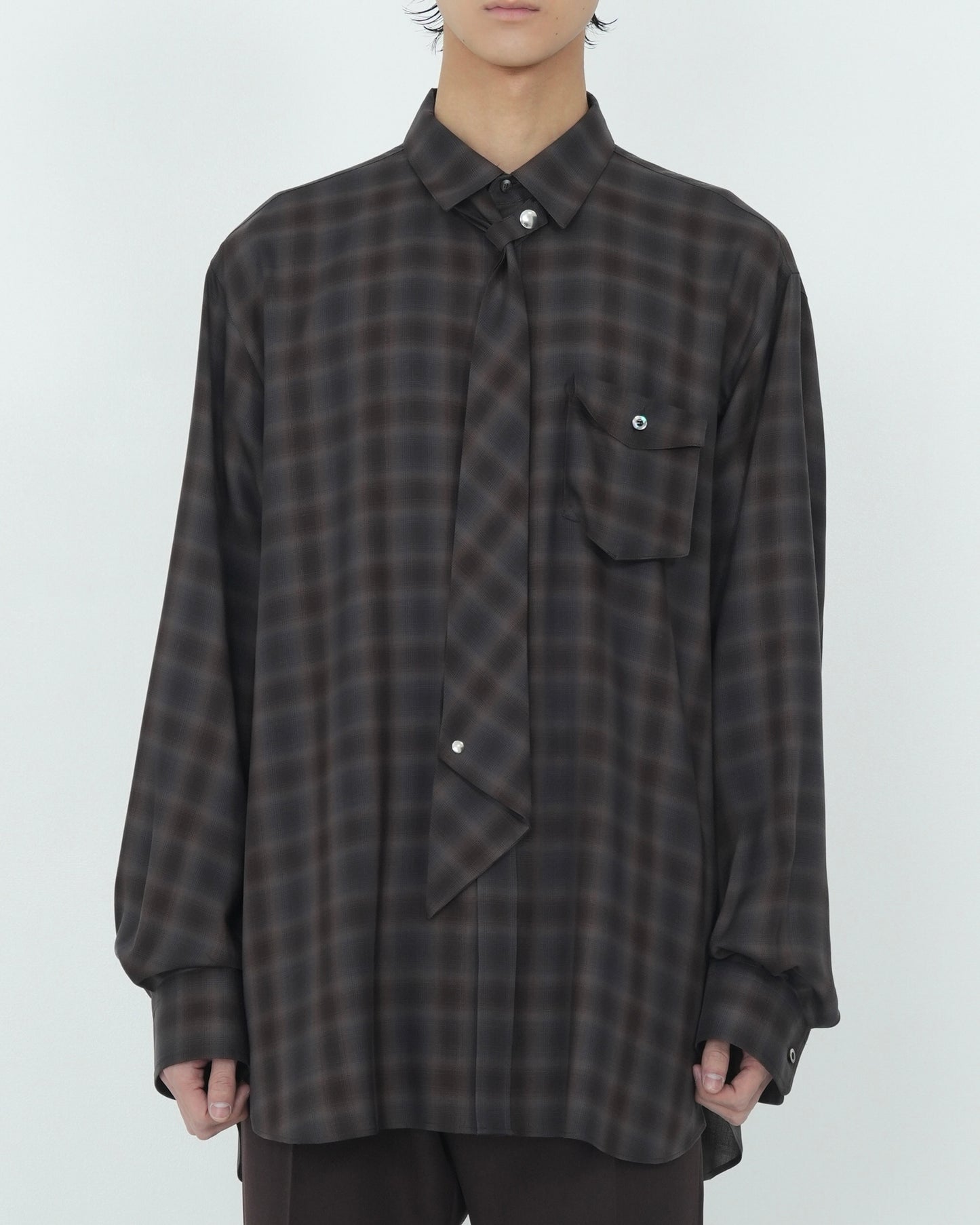 NECKTIE SHIRT BROWN