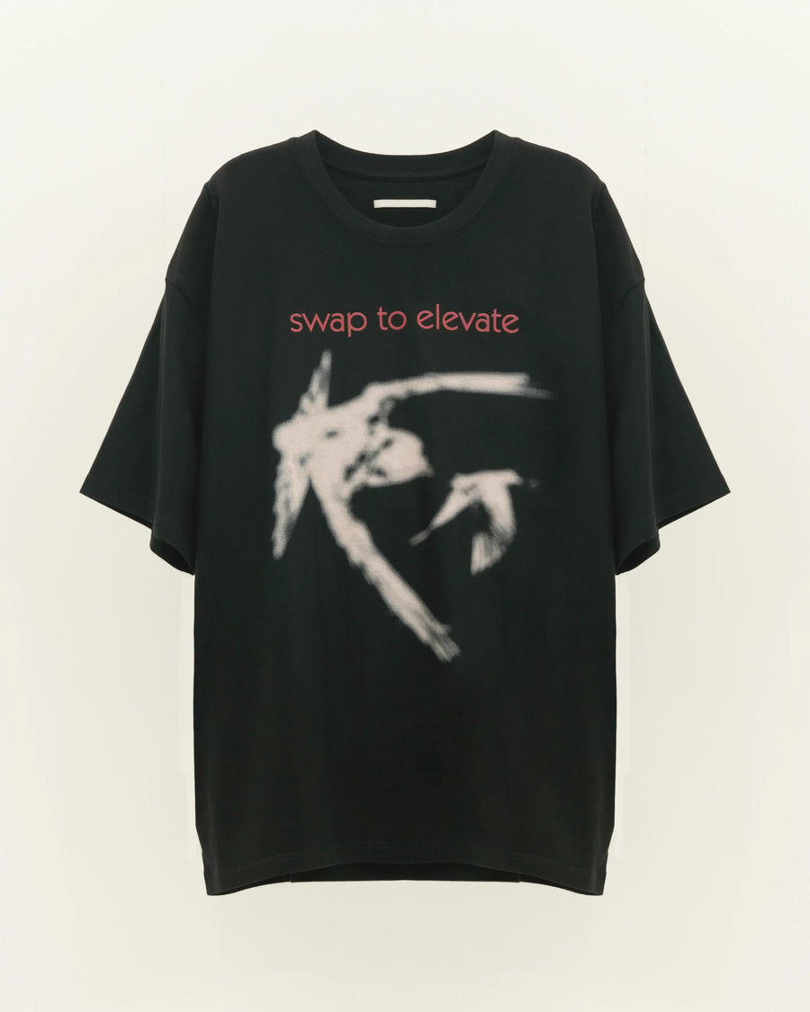 PRINT T-SHIRT "SWAP TO ELEVATE" BLACK