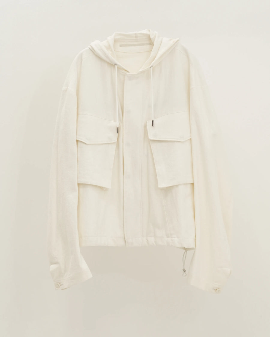 NEP SILK HOOD BLOUSON WHITE