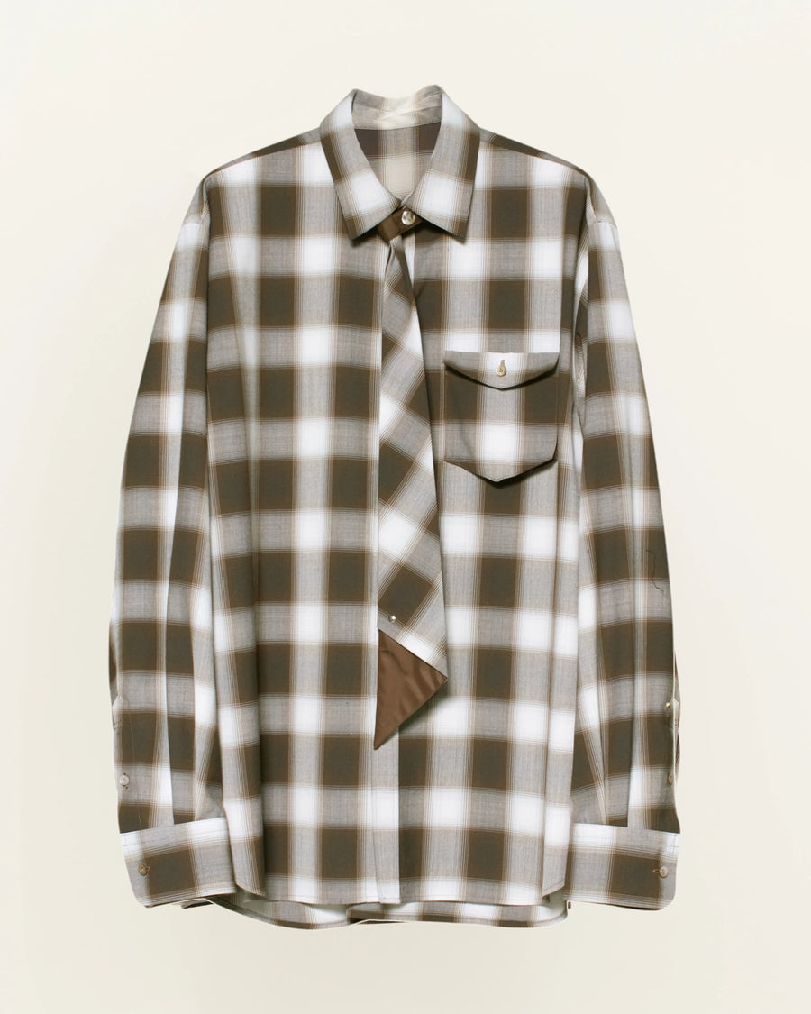 NECKTIE SHIRT BROWN