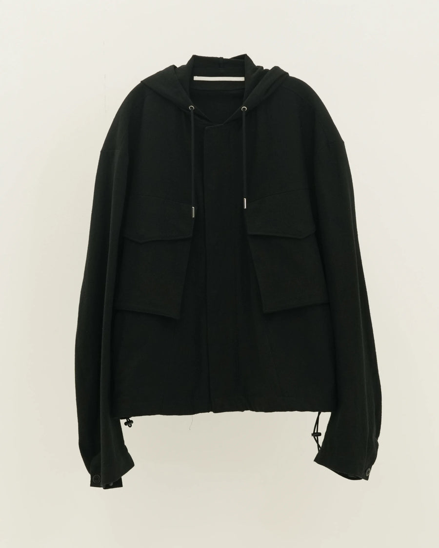 NEP SILK HOOD BLOUSON BLACK