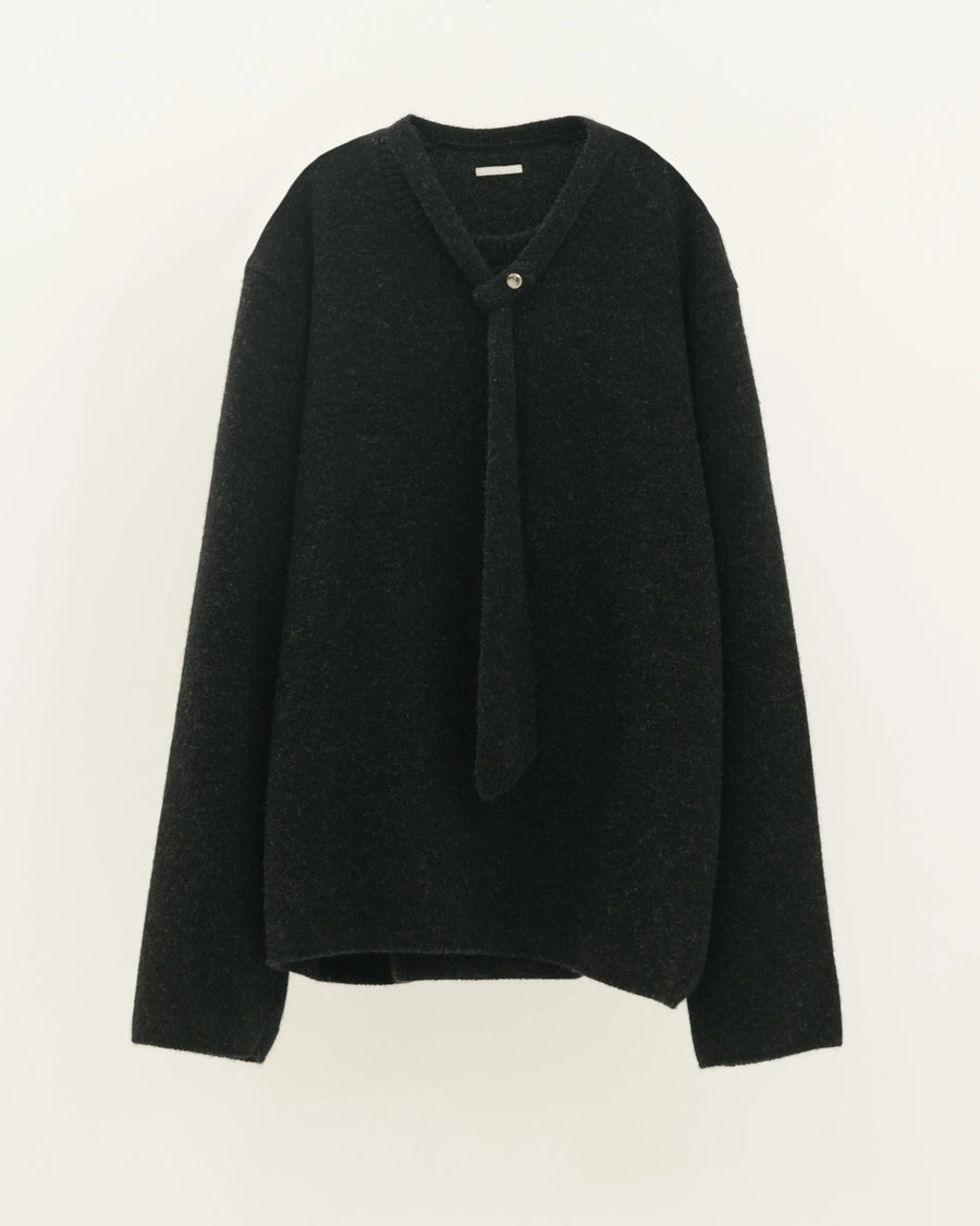 NECKTIE KNIT PO CHARCOAL