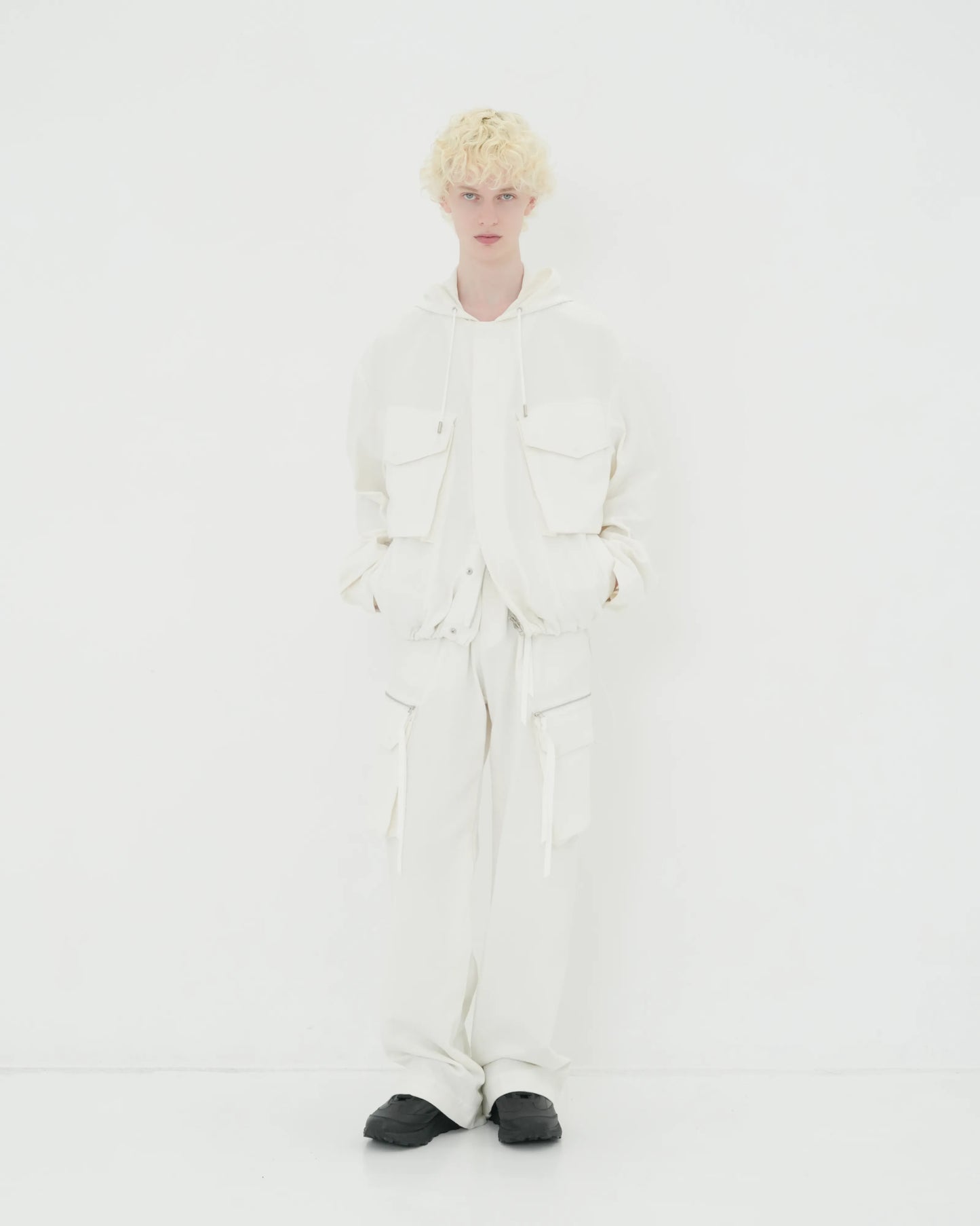 NEP SILK HOOD BLOUSON WHITE