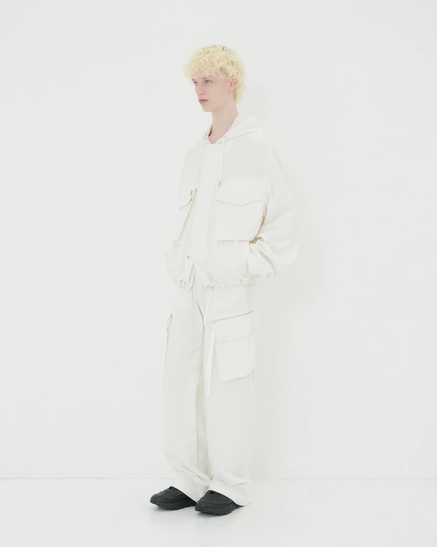 NEP SILK HOOD BLOUSON WHITE