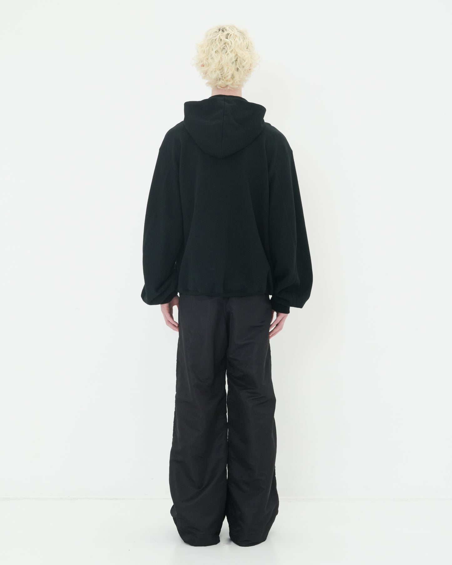 DOUBLE FRONT SWEAT HOODIE BLACK