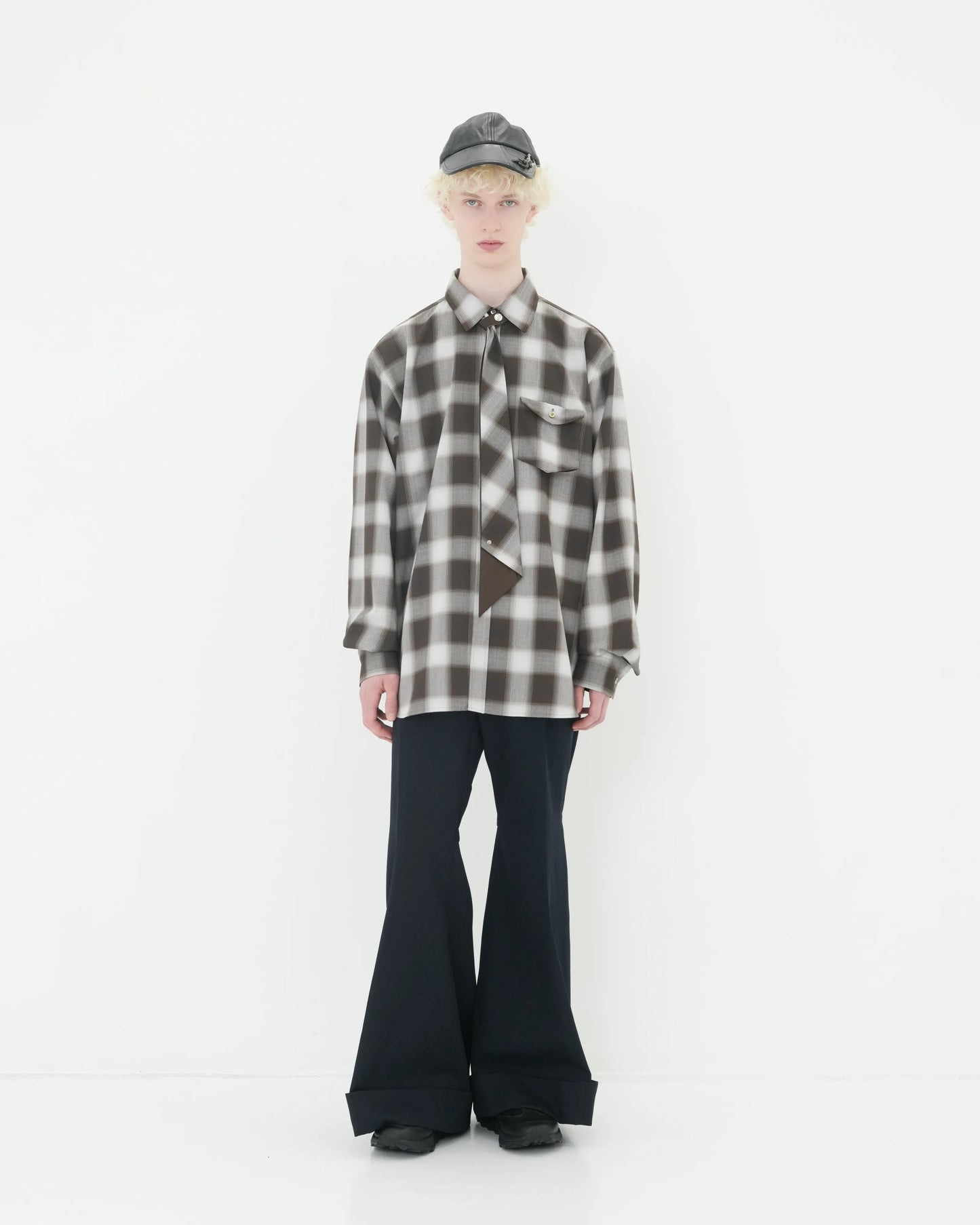 NECKTIE SHIRT BROWN