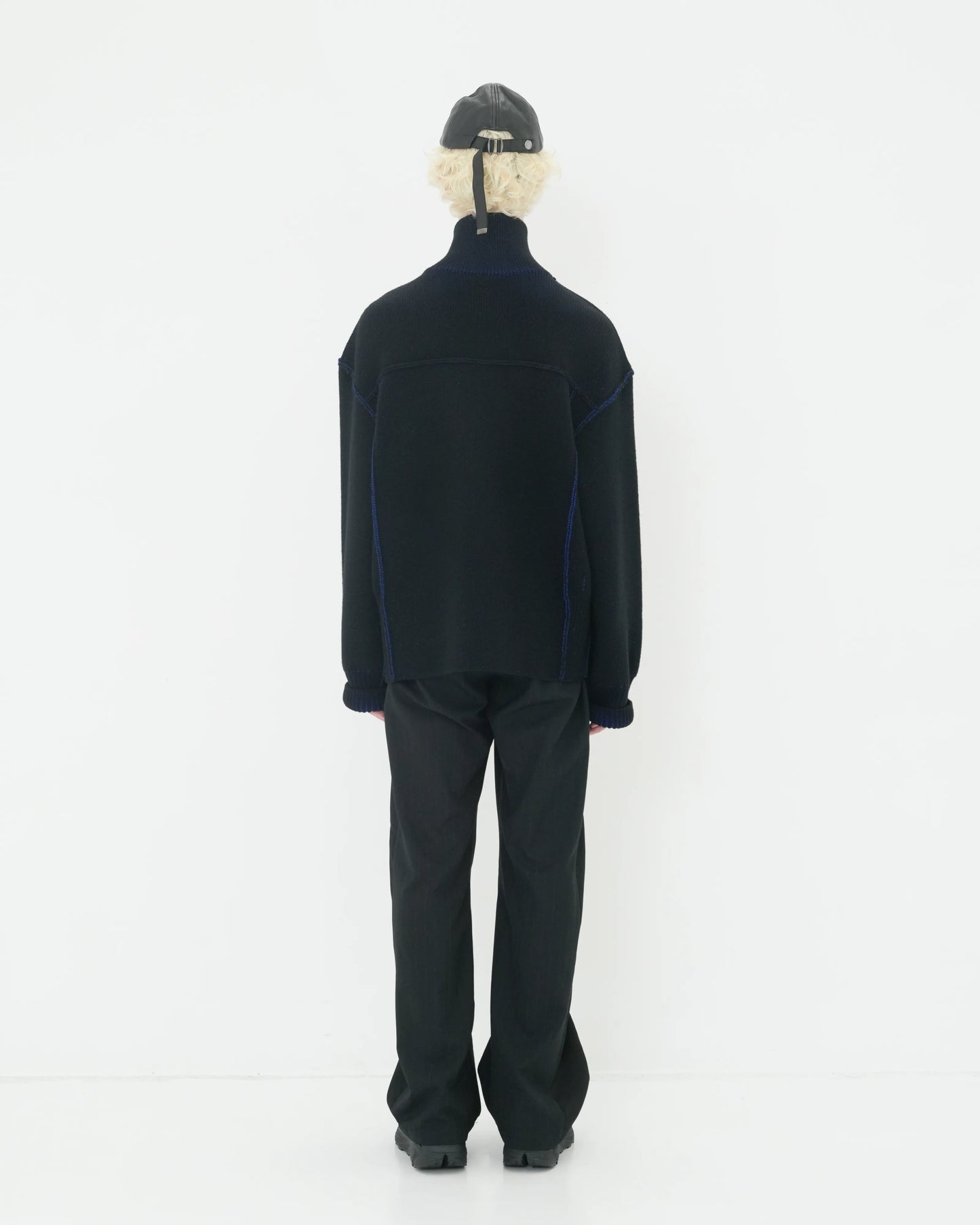 CHALK STRIPE TRACK PANTS BLACK