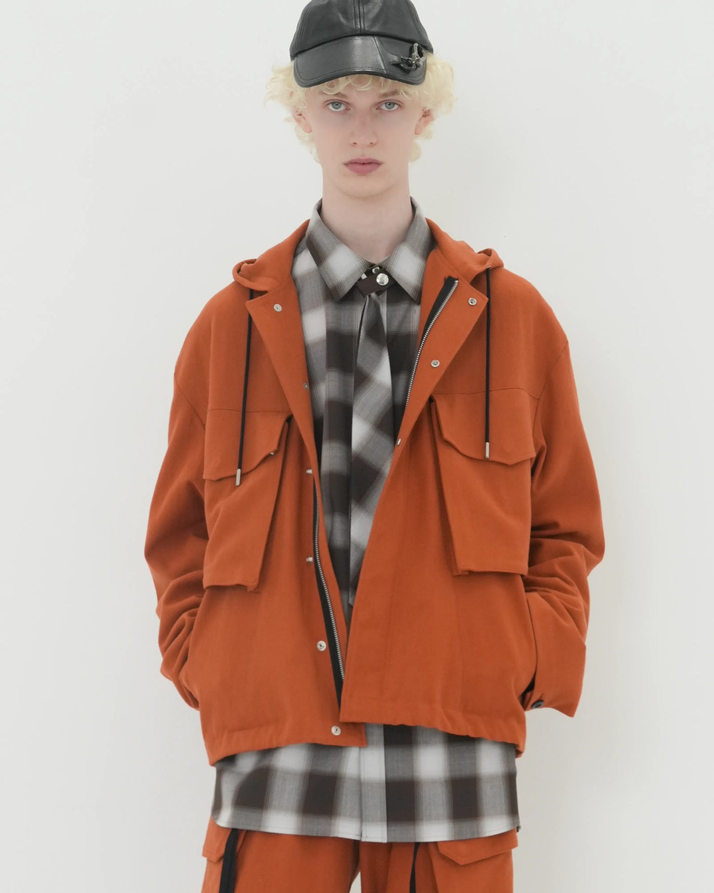 NEP SILK HOOD BLOUSON ORANGE