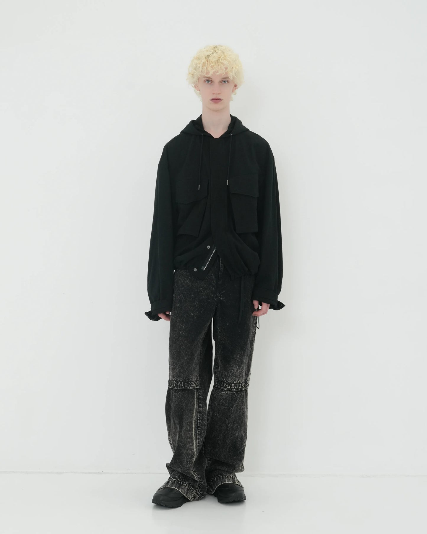 NEP SILK HOOD BLOUSON BLACK