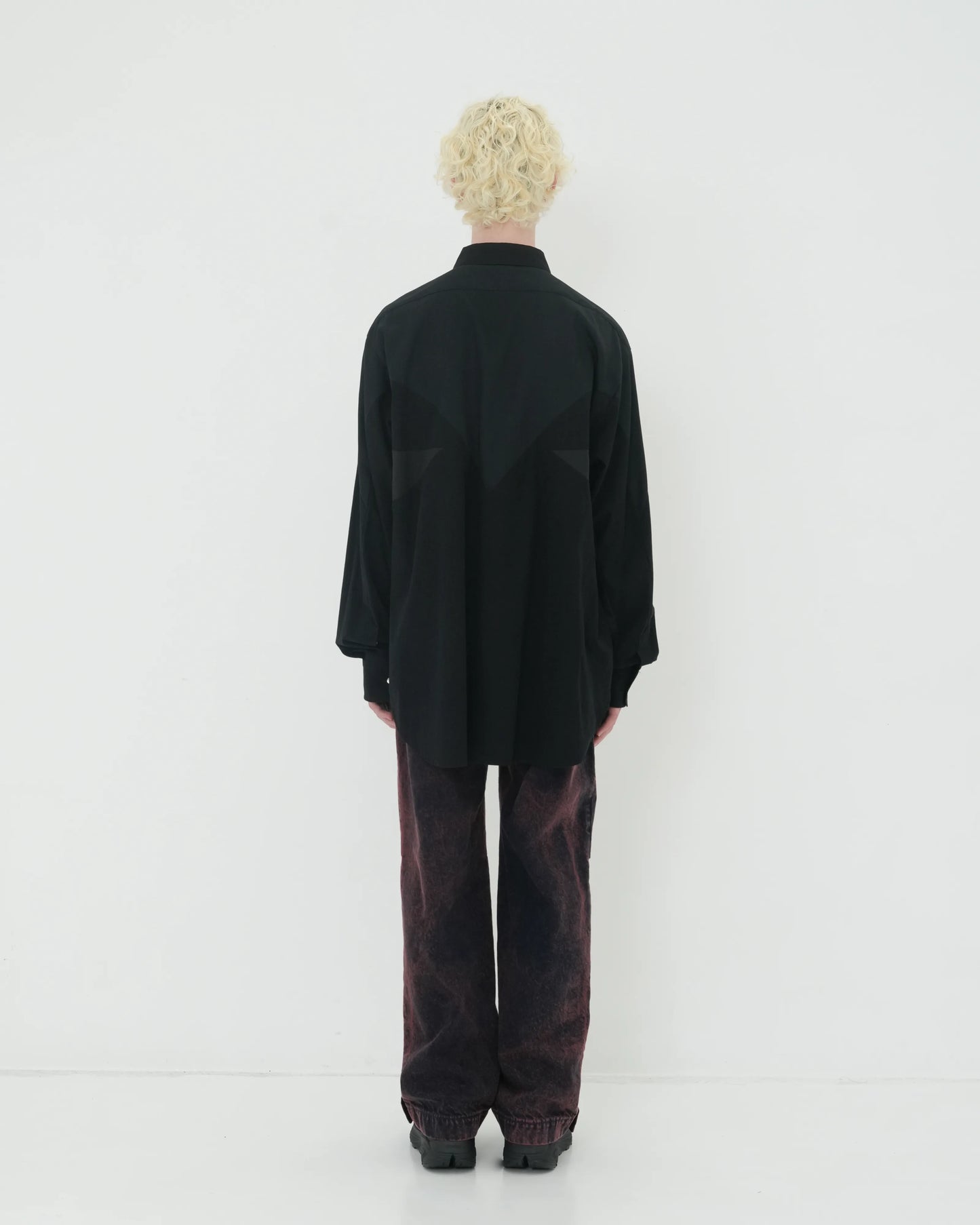 KNEE TUCK DENIM PANTS NAVY