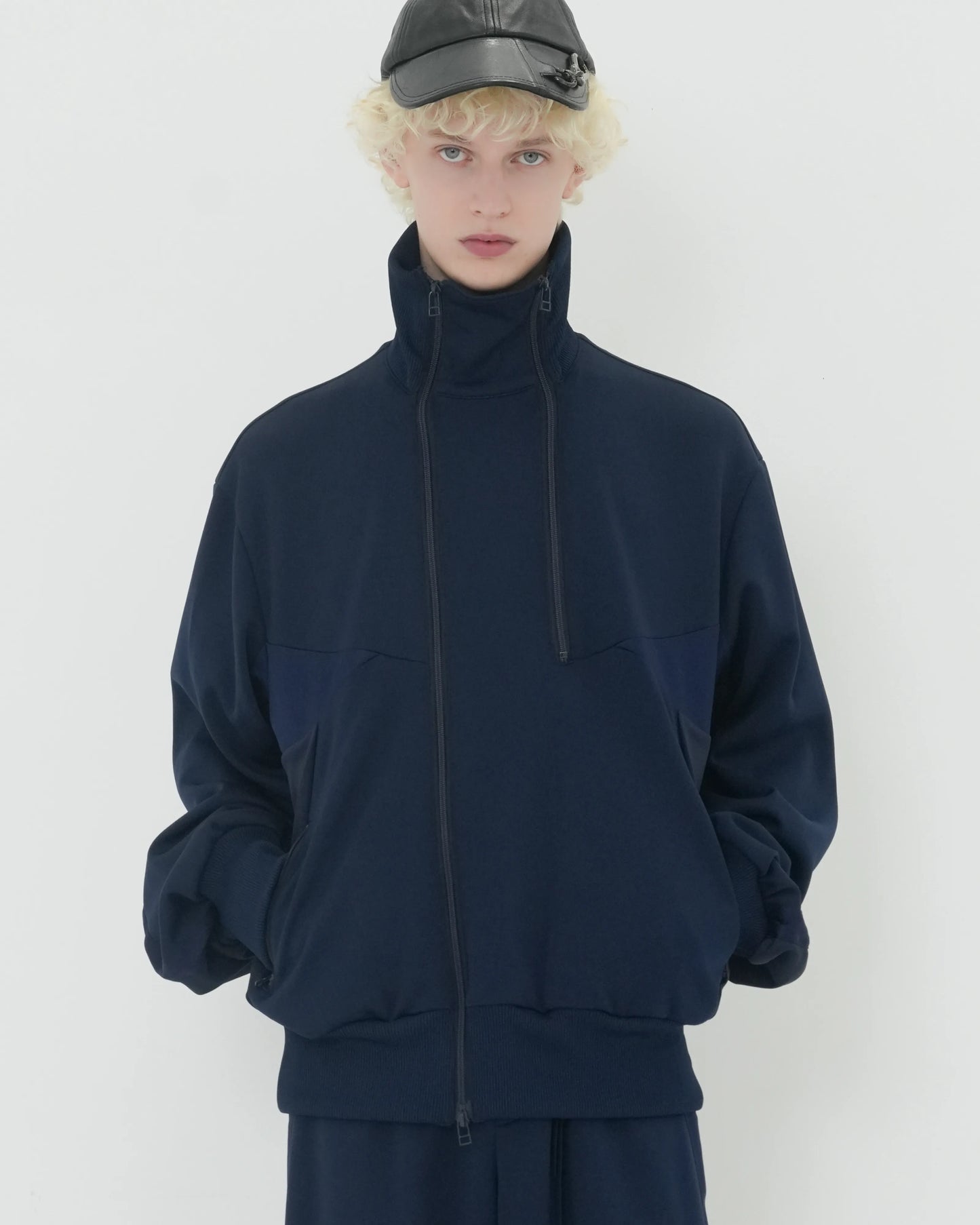 JERSEY TRACK BLOUSON NAVY