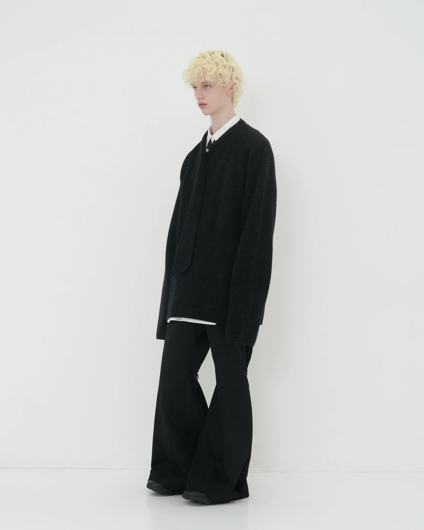 NECKTIE KNIT PO CHARCOAL