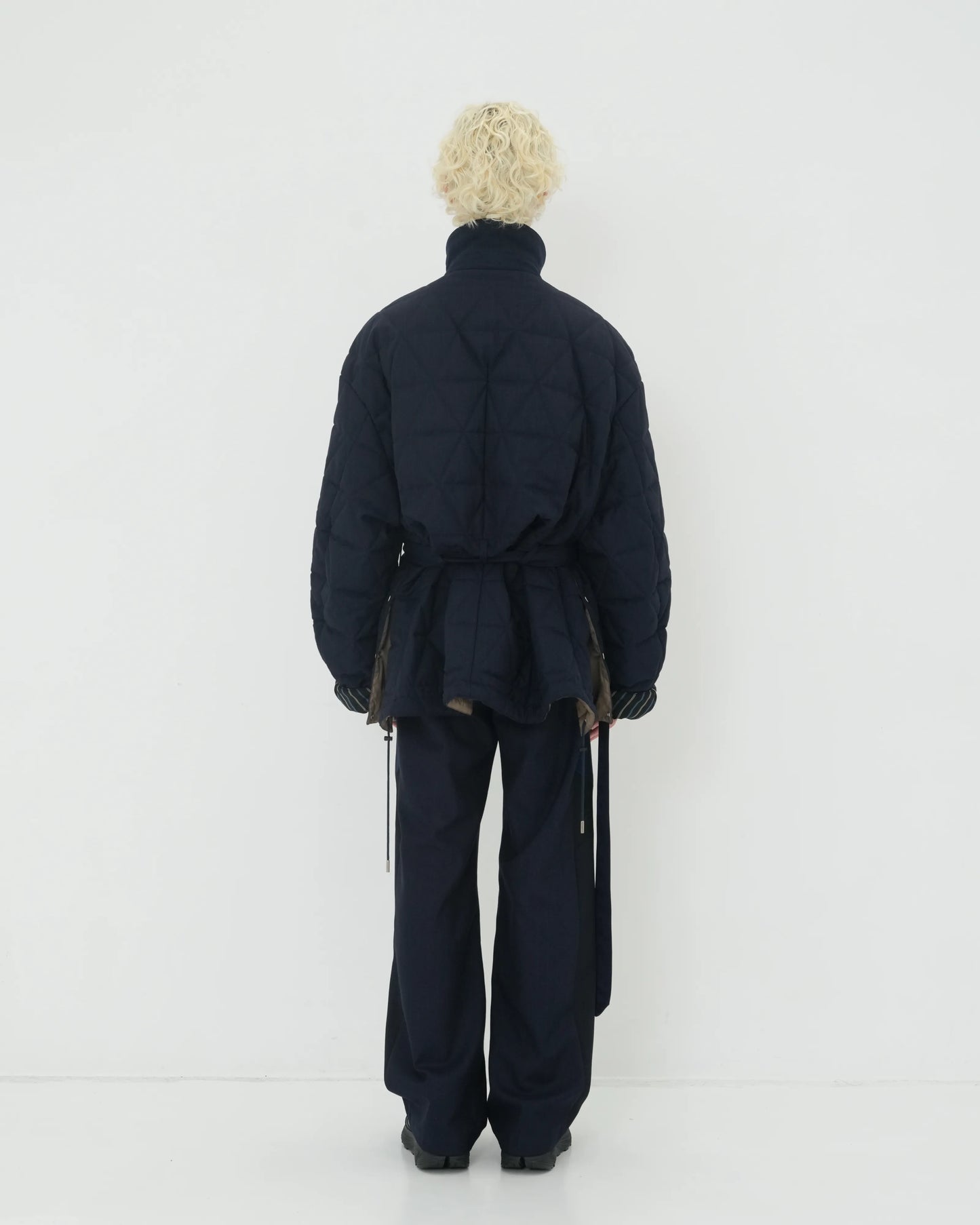 CHALK STRIPE TRACK PANTS NAVY
