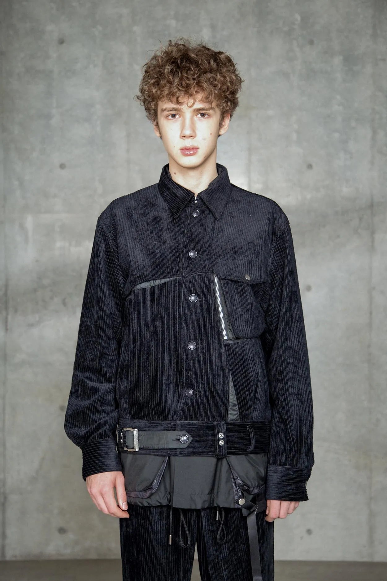 ∠13° CORDUROY JACKET BLACK GREY