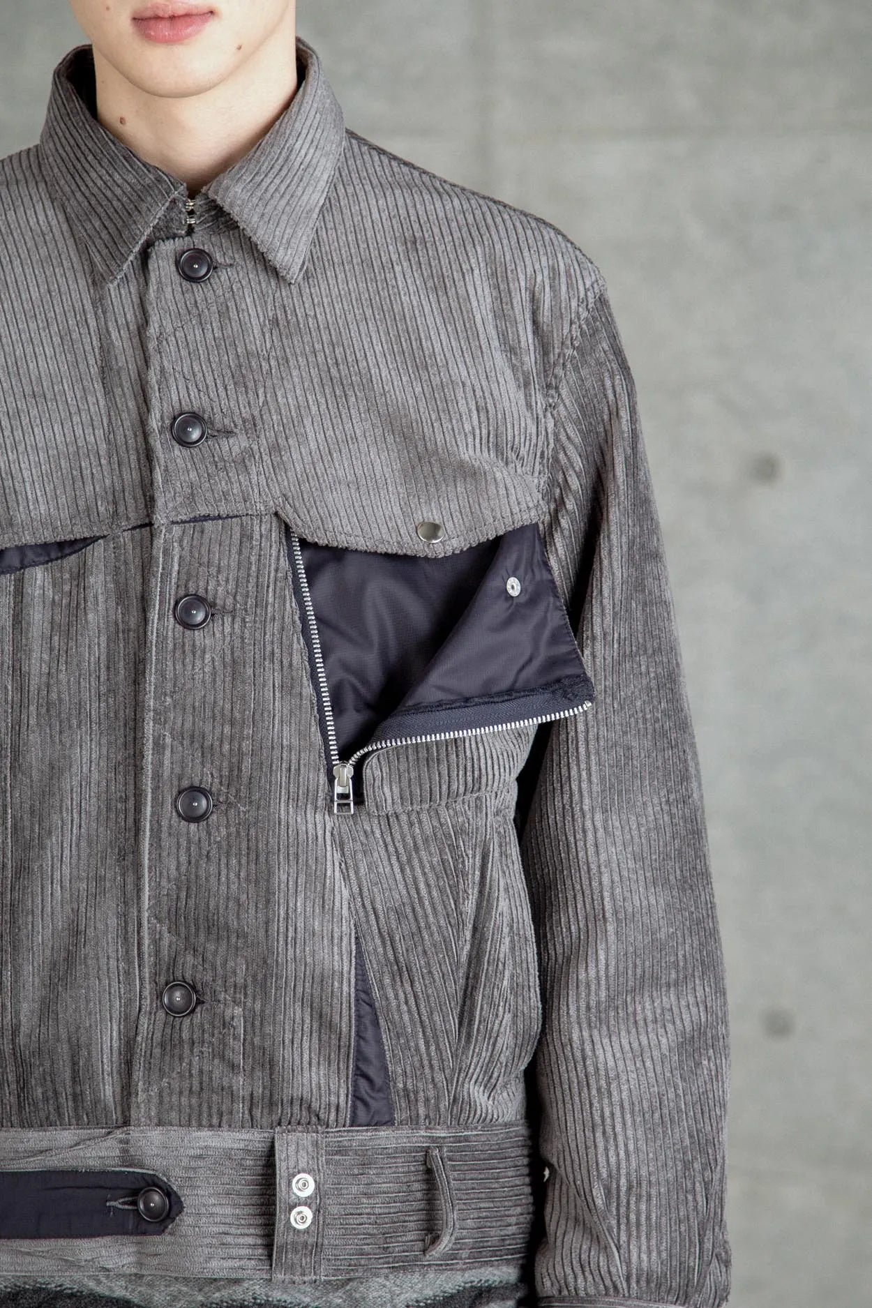 ∠13° CORDUROY JACKET GREY