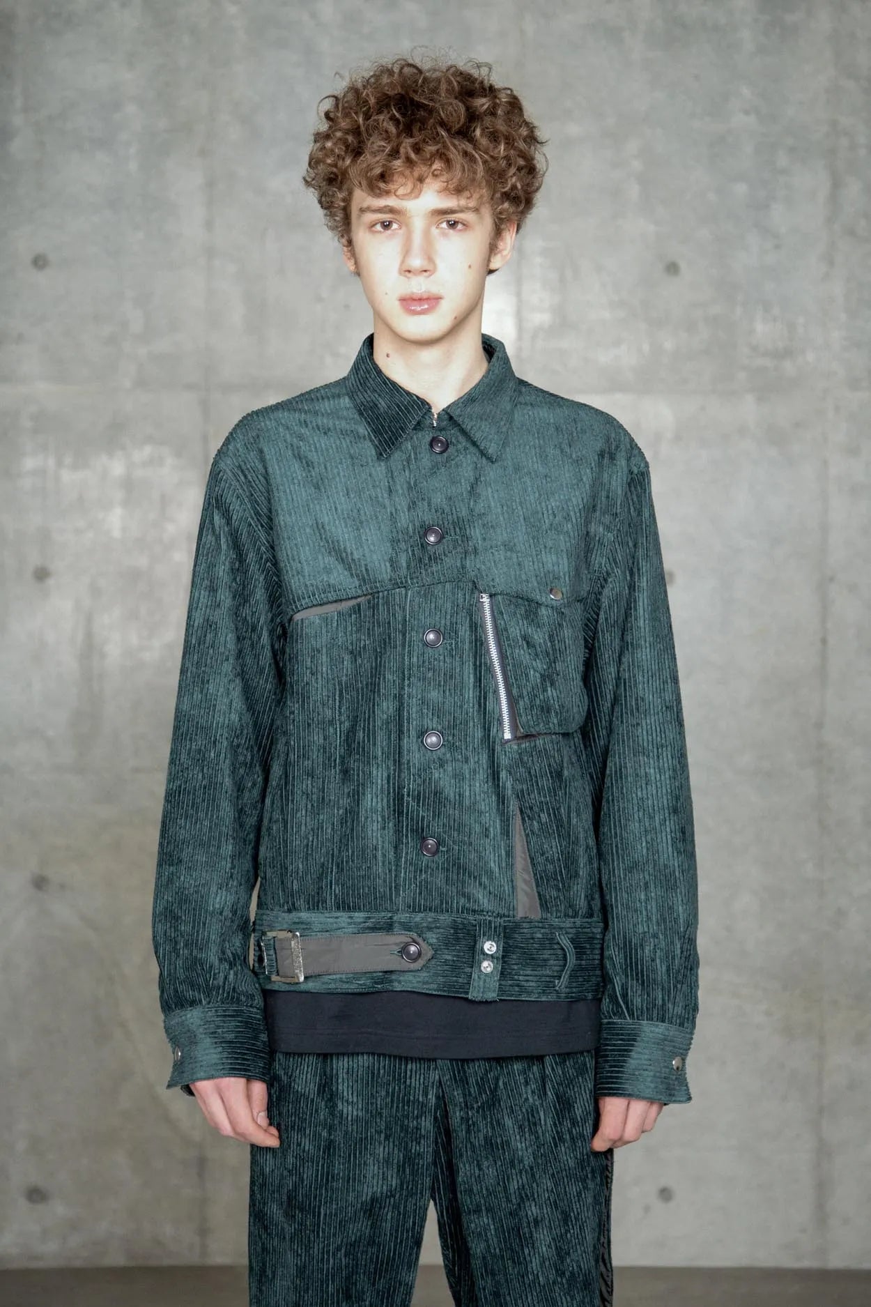 ∠13° CORDUROY JACKET GREY GREEN