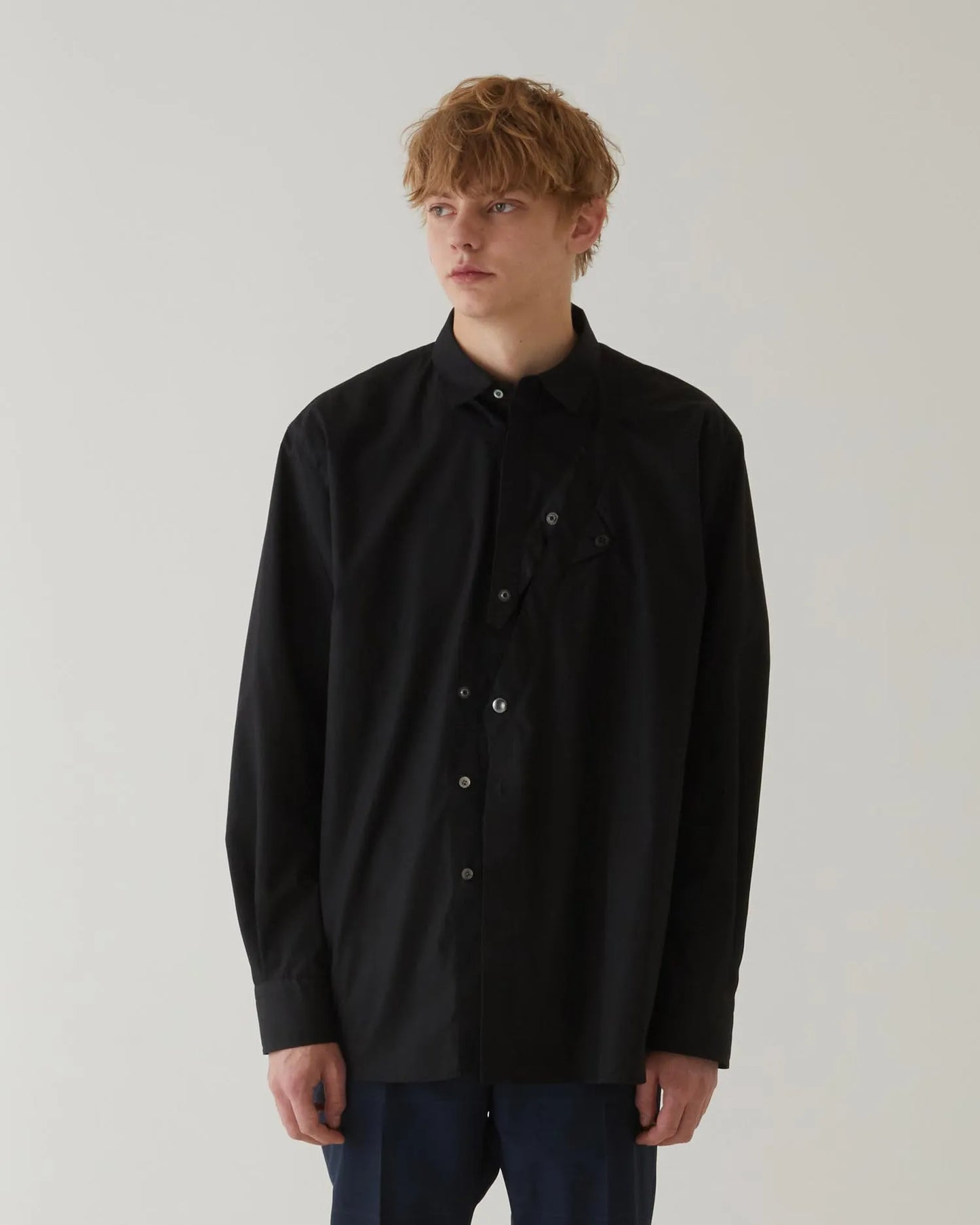 FRONT SLIT SHIRT BLACK