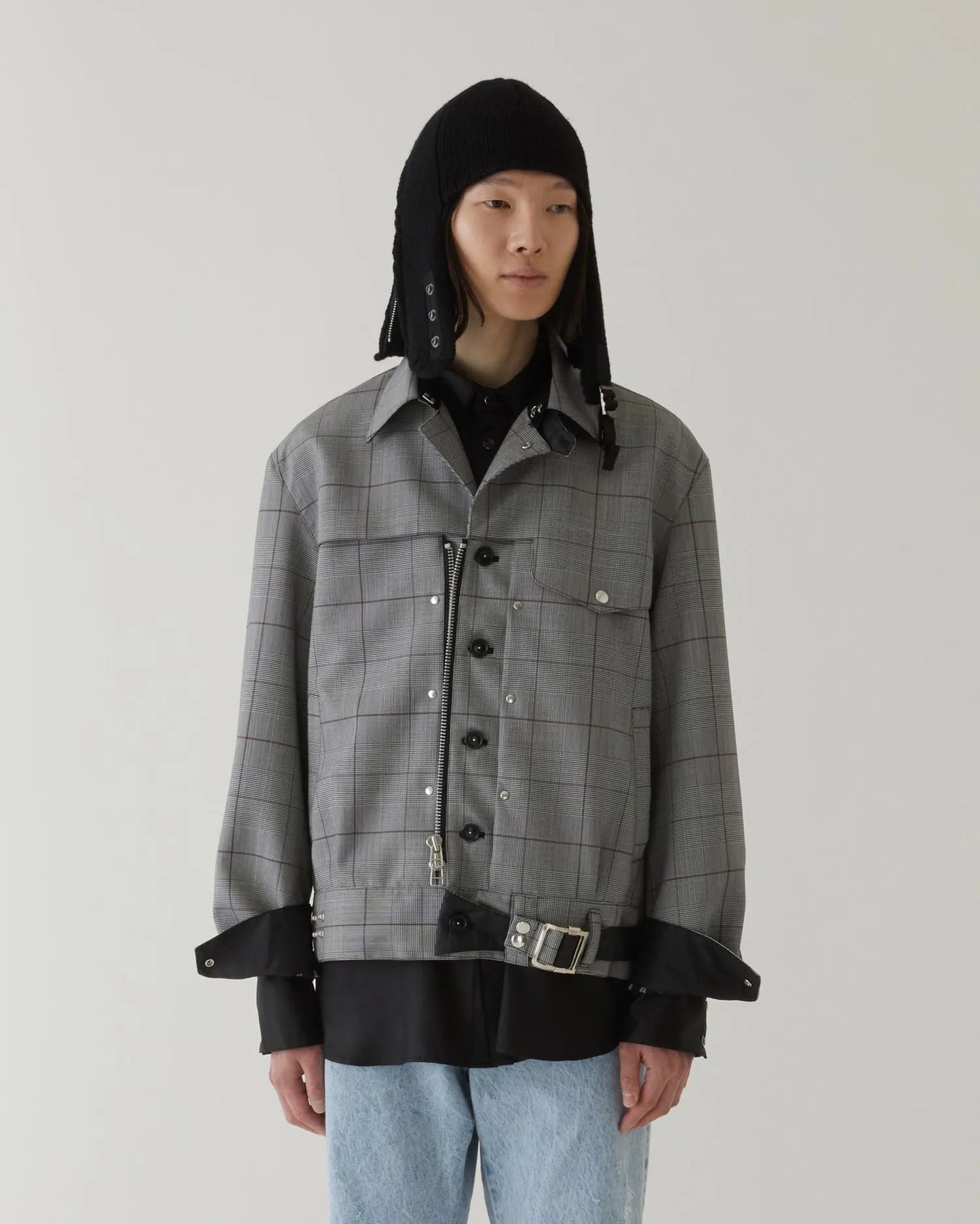 GLEN CHECK B.D JACKET GREY