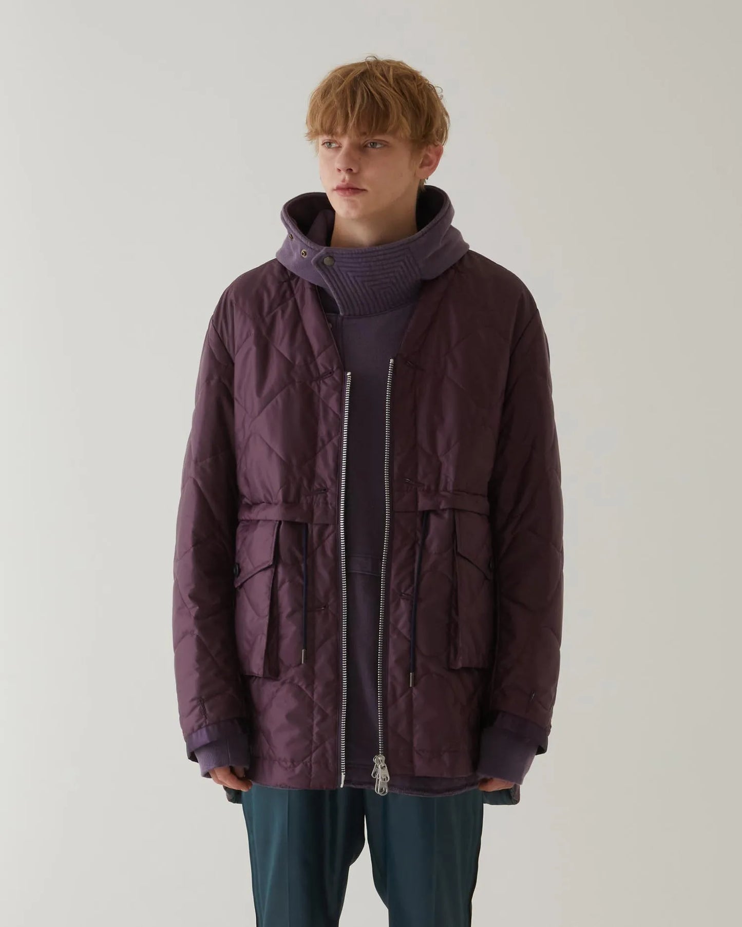 QUILTING LONG BLOUSON PURPLE