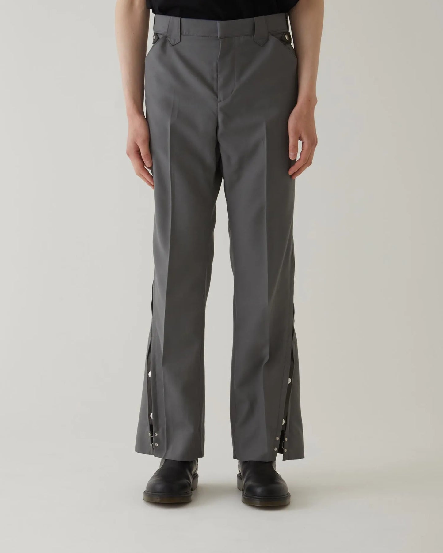 SERGE FLARED SLACKS GREY