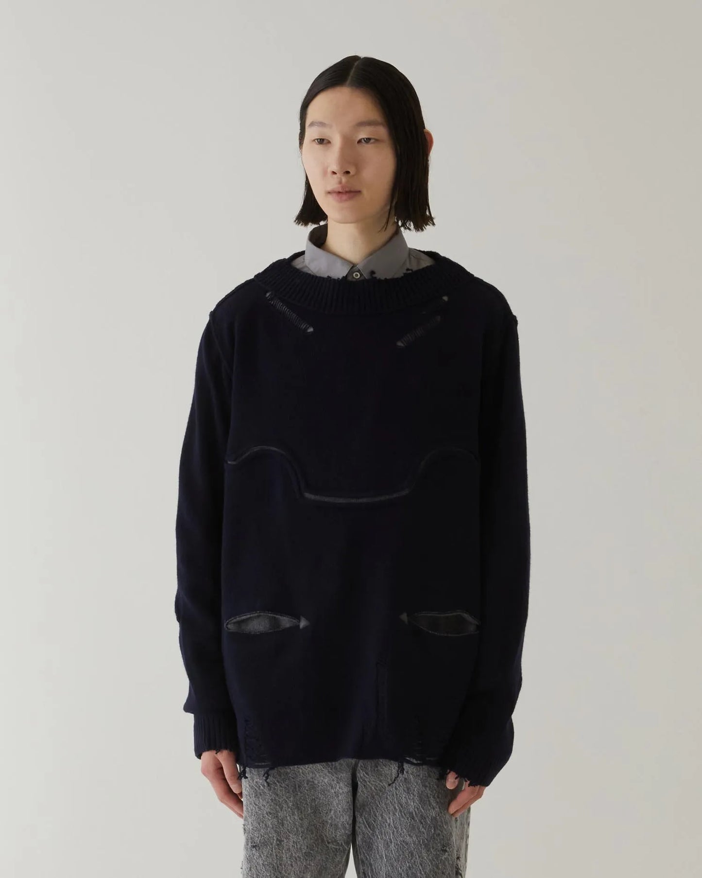 WESTERN DAMAGE KNIT NAVY