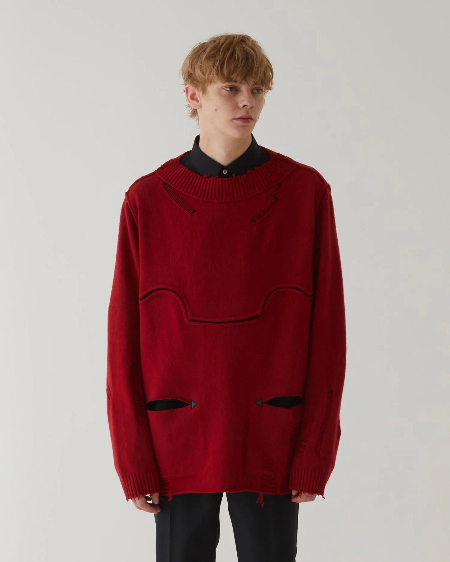 WESTERN DAMAGE KNIT RED