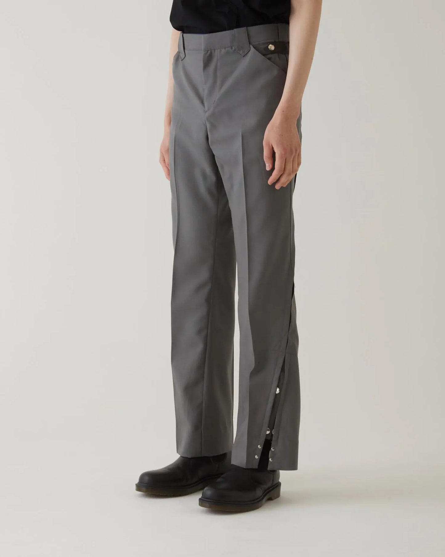 SERGE FLARED SLACKS GREY