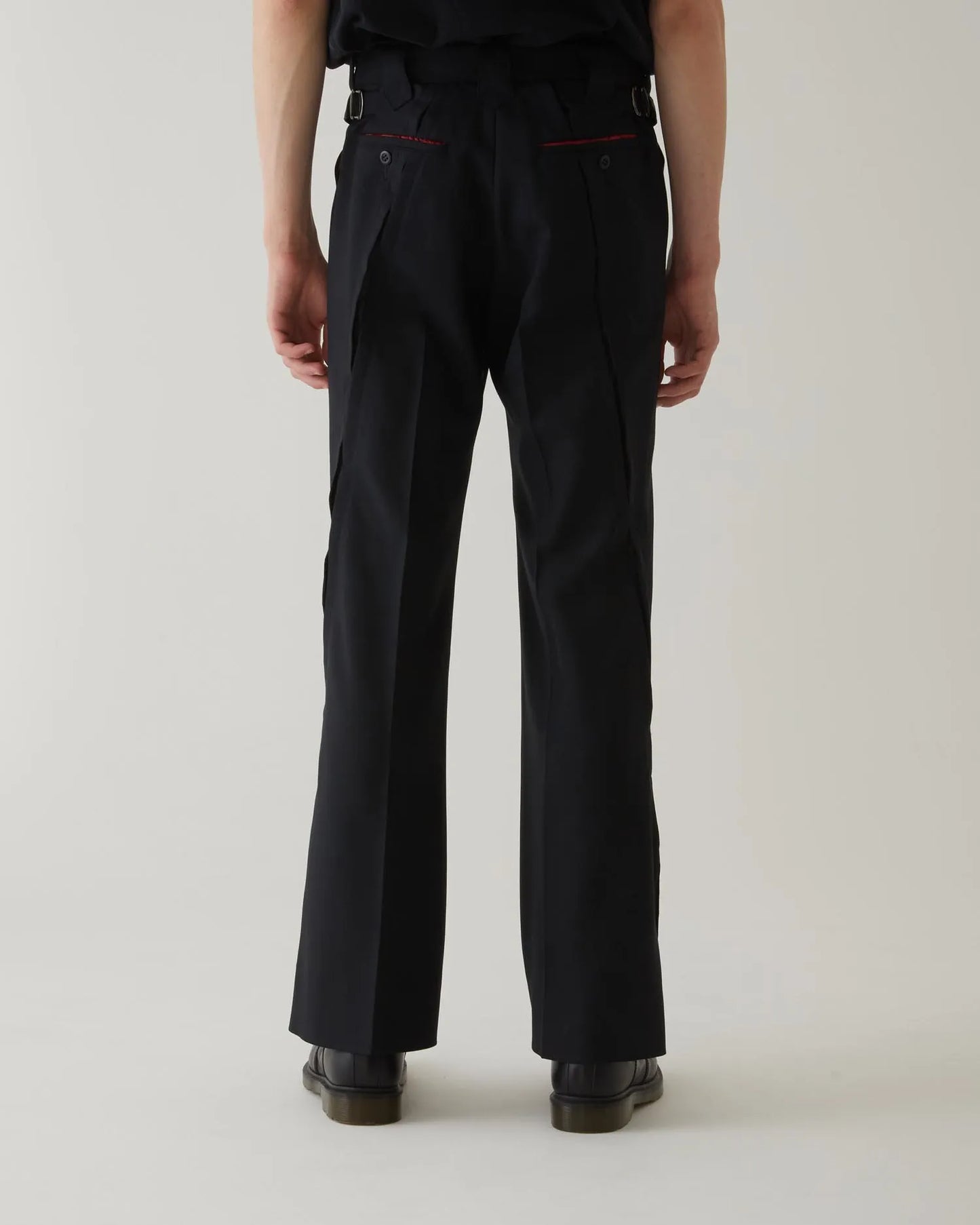 SERGE FLARED SLACKS BLACK