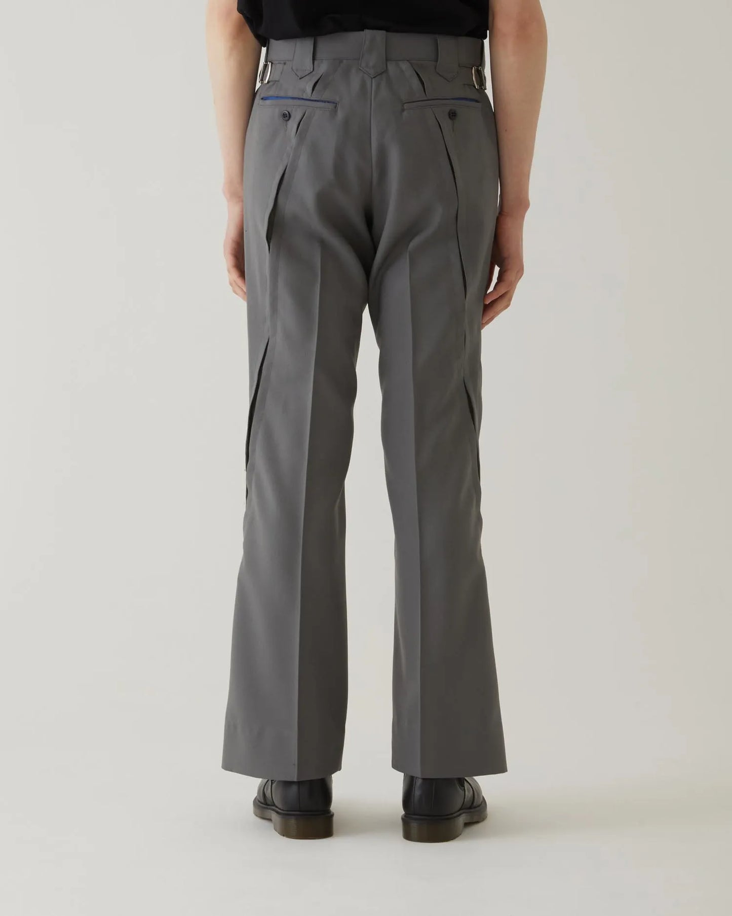SERGE FLARED SLACKS GREY