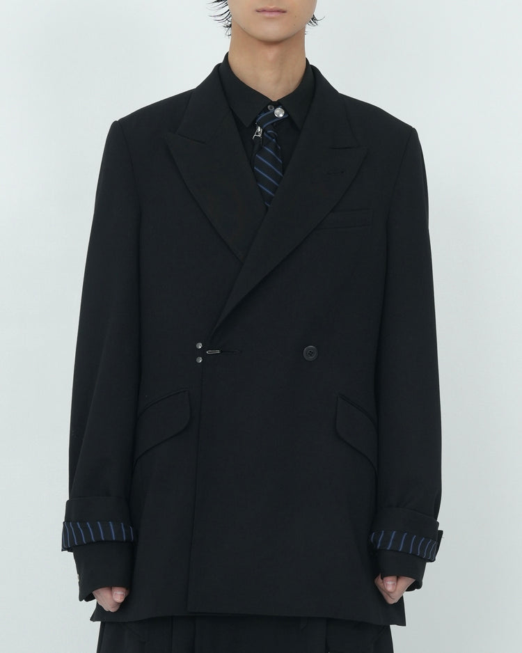 DOUBLE-BREASTED TAILORED JACKET BLACK