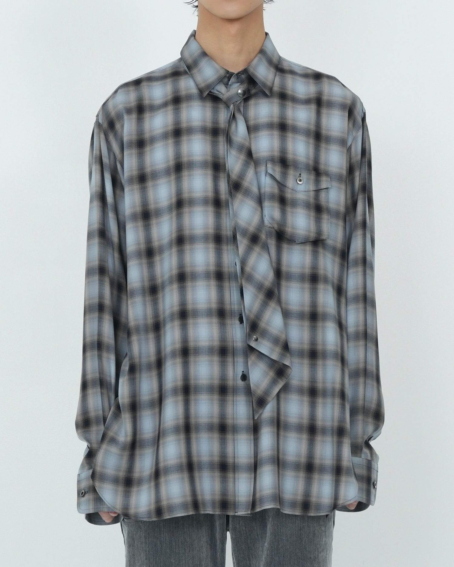 NECKTIE SHIRT NAVY