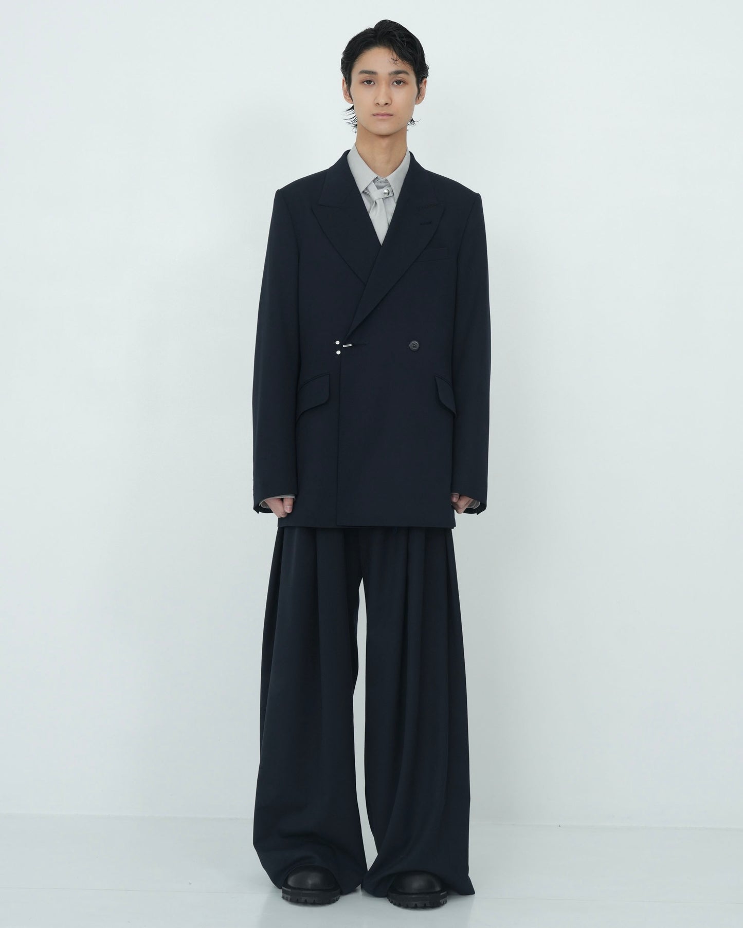 DOUBLE-BREASTED TAILORED JACKET NAVY