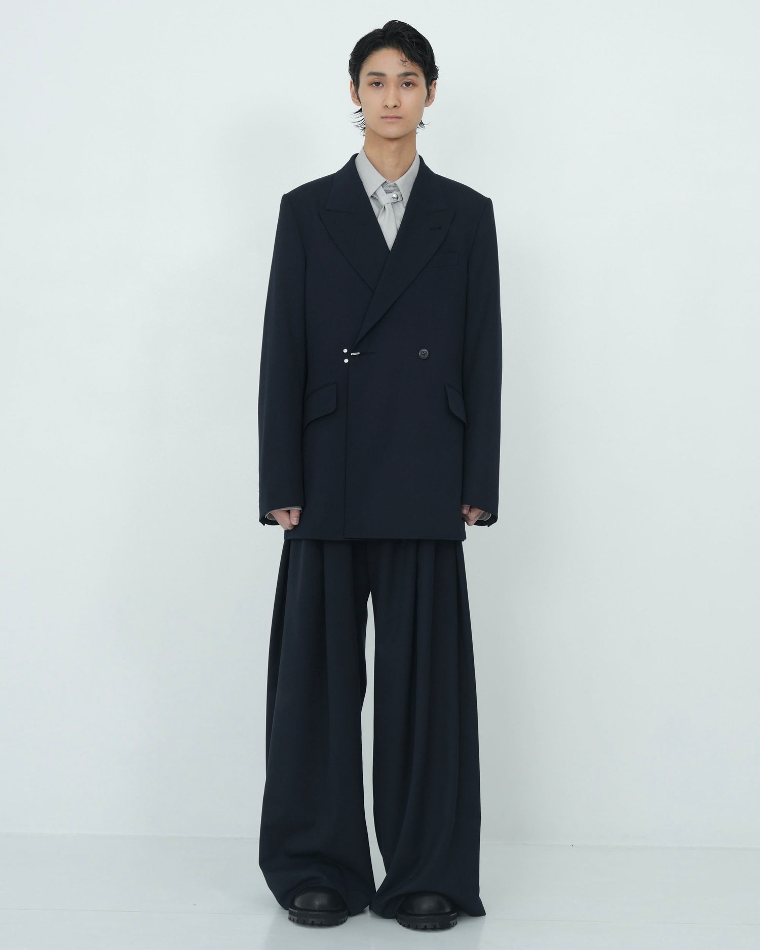 DOUBLE-BREASTED TAILORED JACKET NAVY