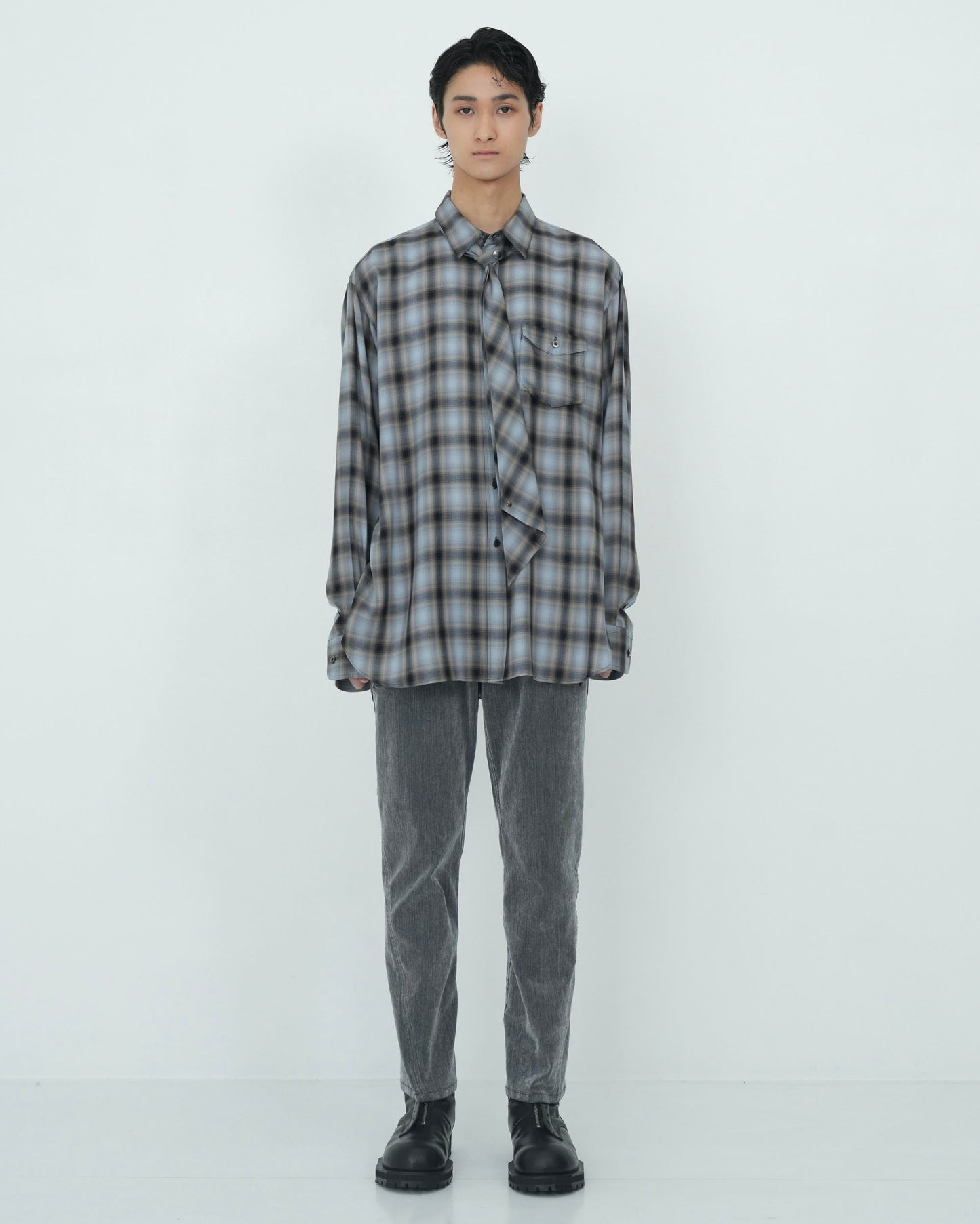 NECKTIE SHIRT NAVY