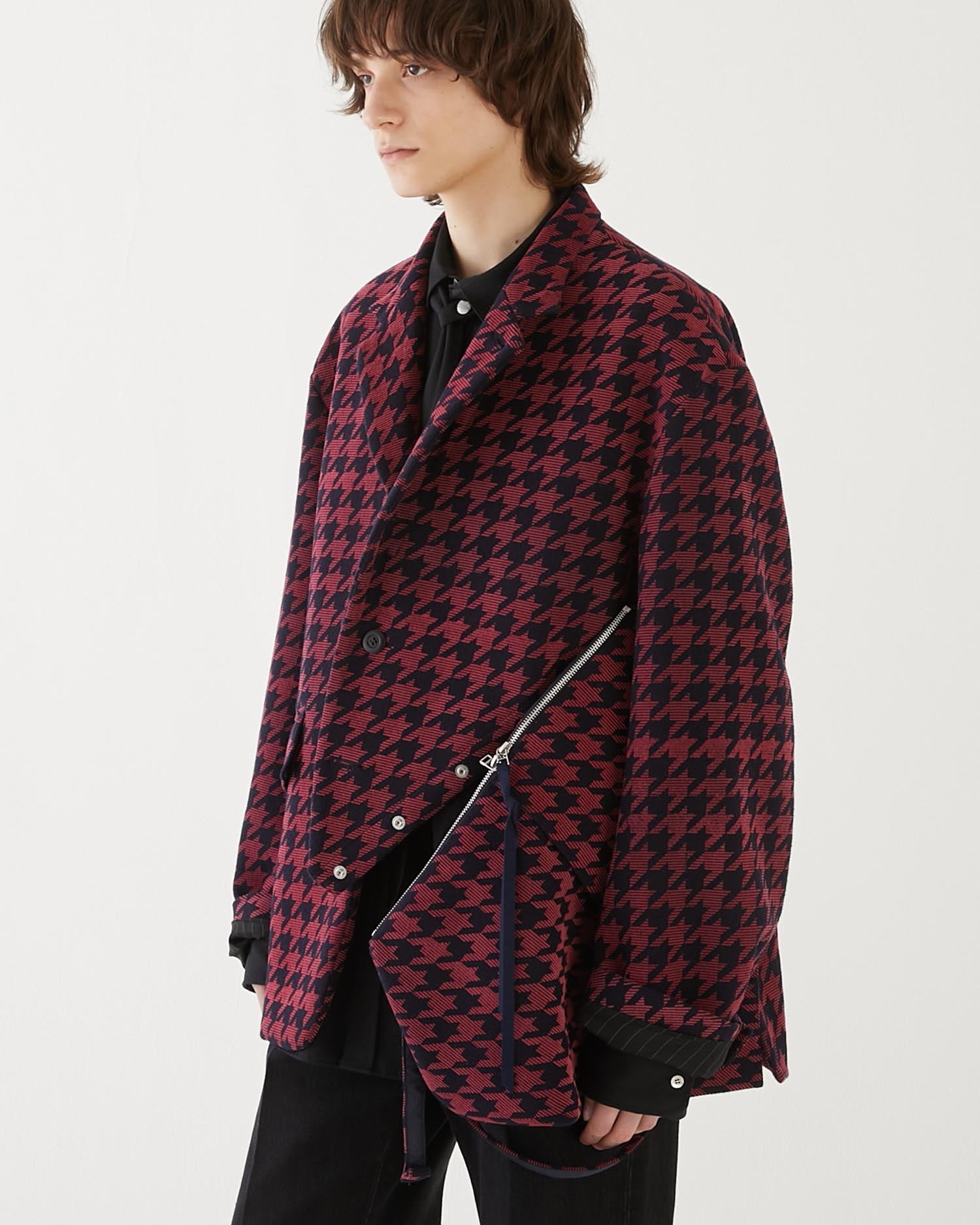 HOUNDSTOOTH BAG JACKET NAVY