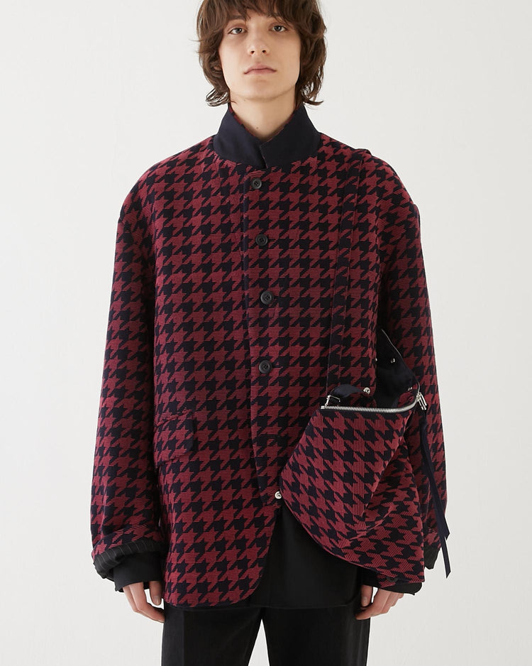 HOUNDSTOOTH BAG JACKET NAVY