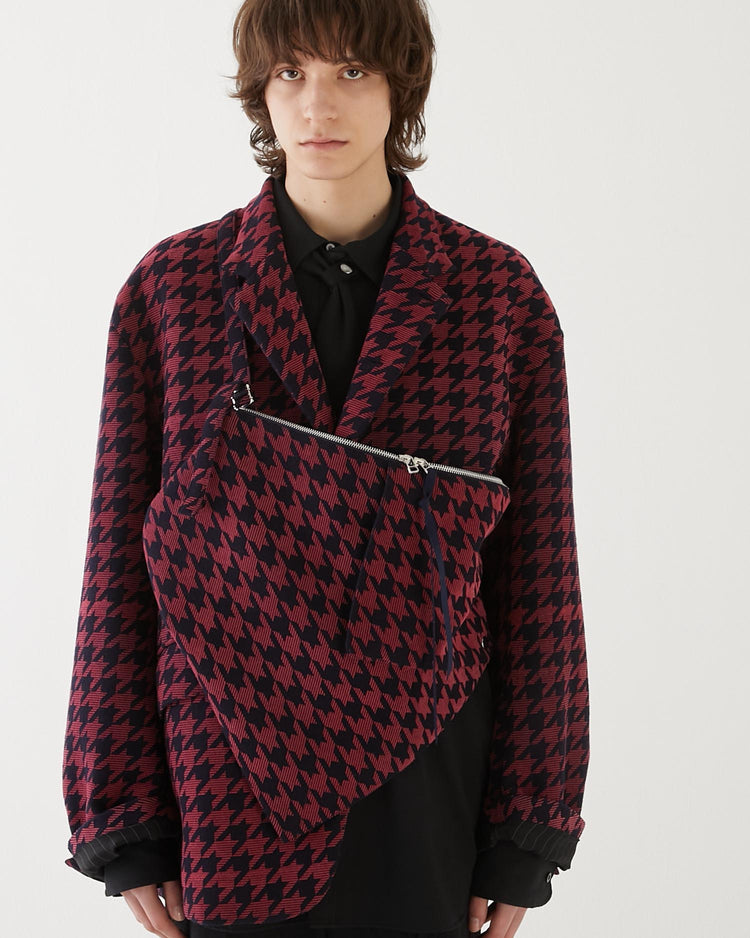 HOUNDSTOOTH BAG JACKET NAVY