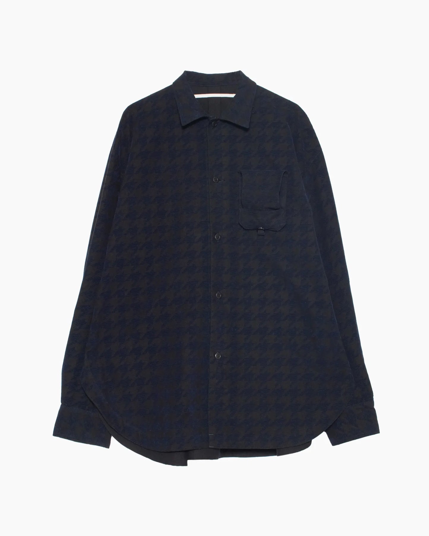 HOUNDSTOOTH GRANDPA SHIRT BLACK