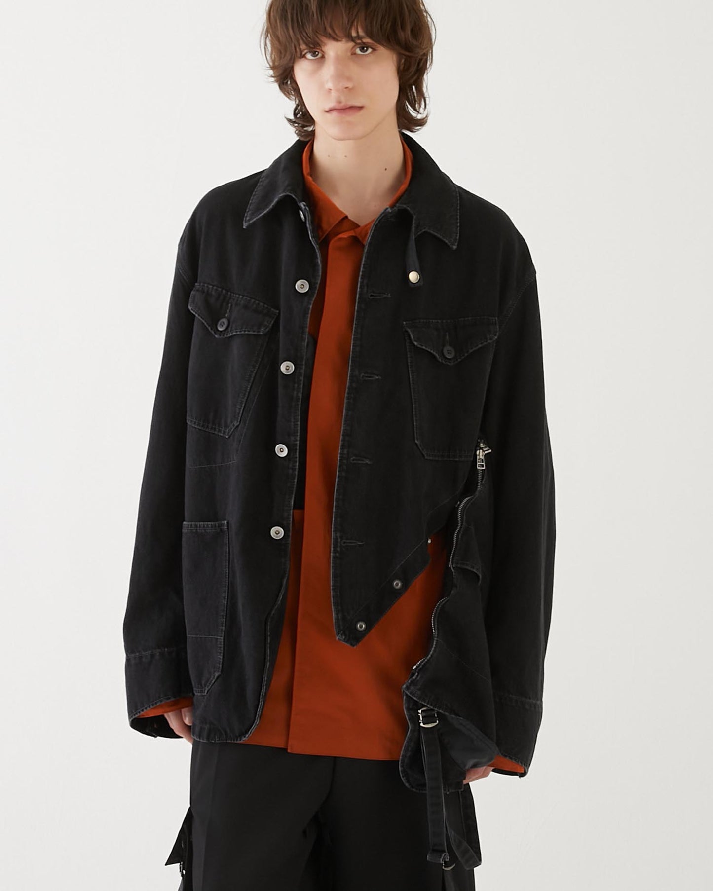 DENIM BAG COVERALLS BLACK