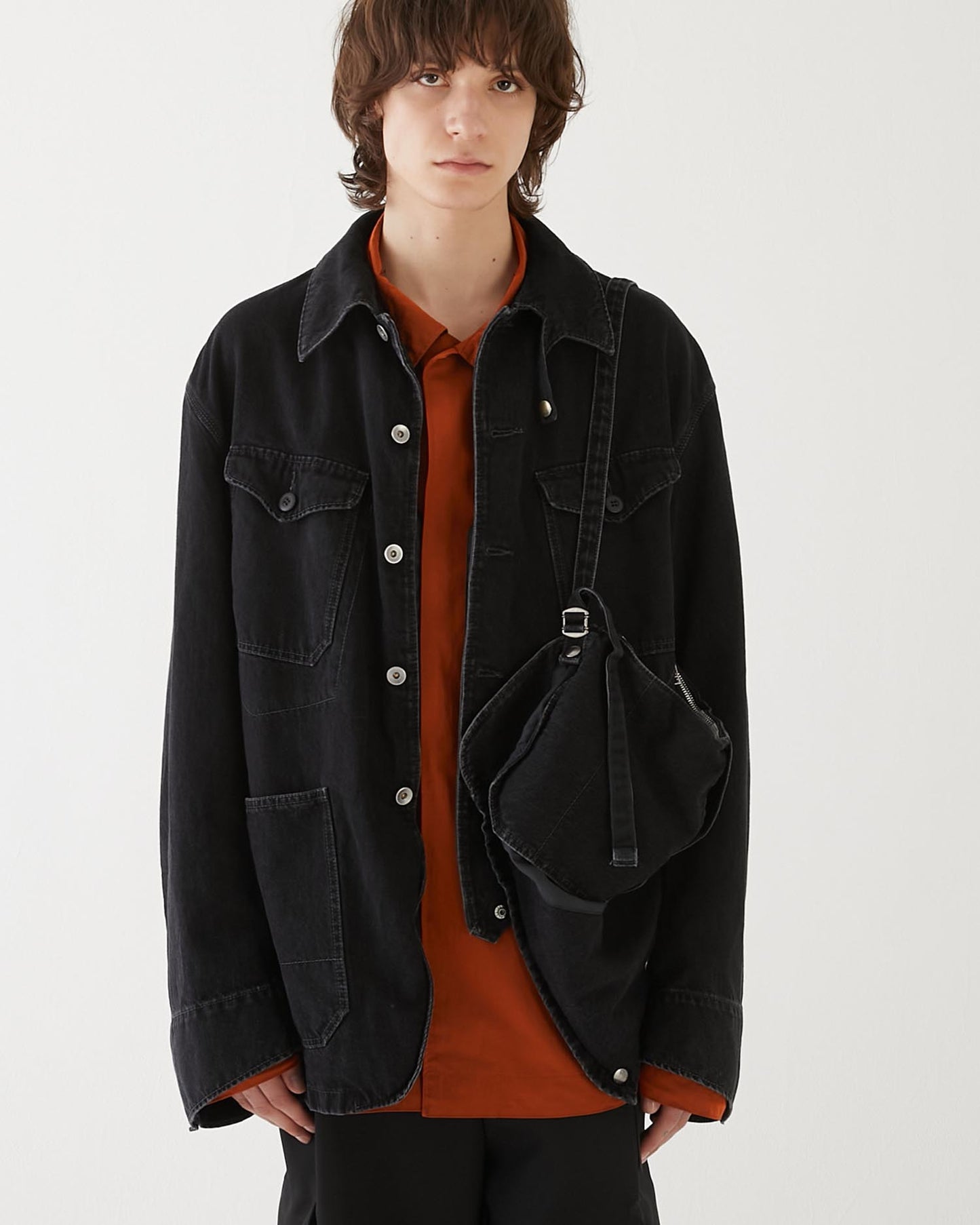 DENIM BAG COVERALLS BLACK