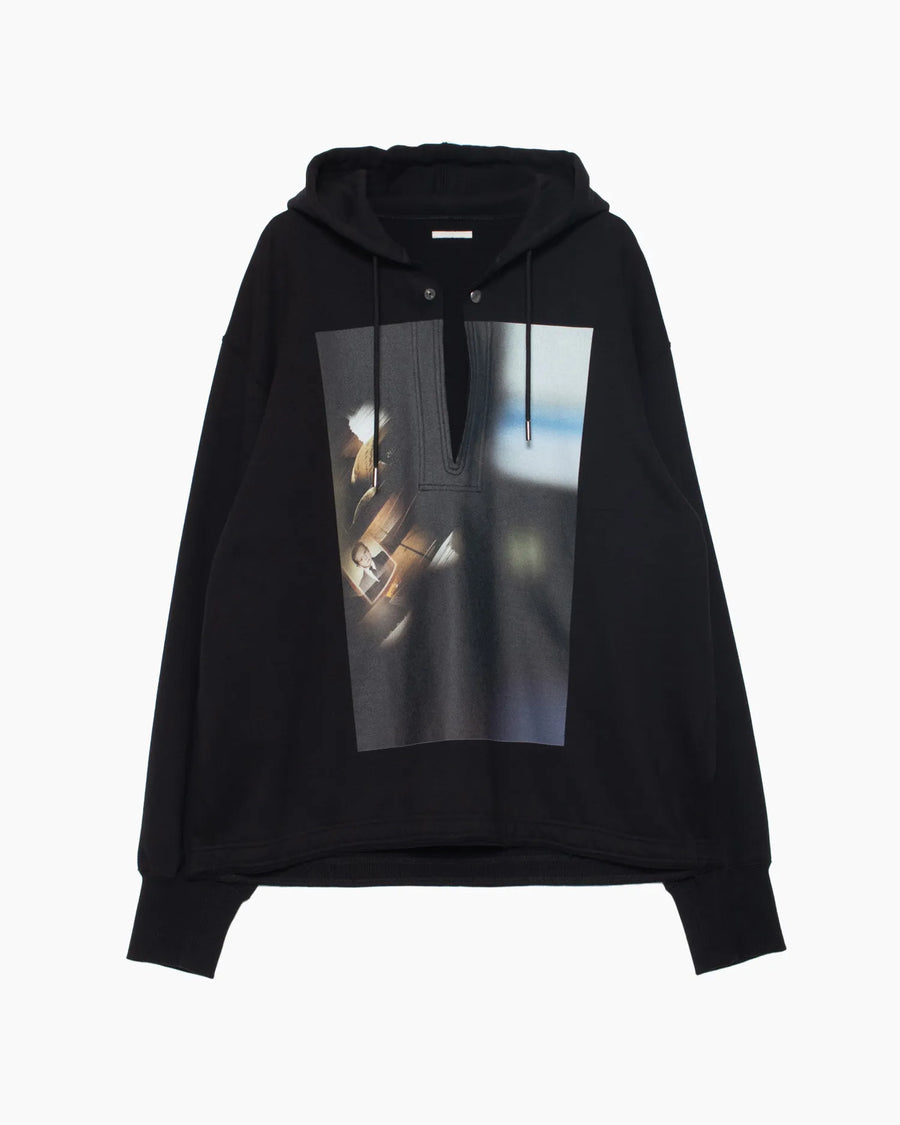 GRAPES BY THE WINDOW SLIT HOODIE BLACK