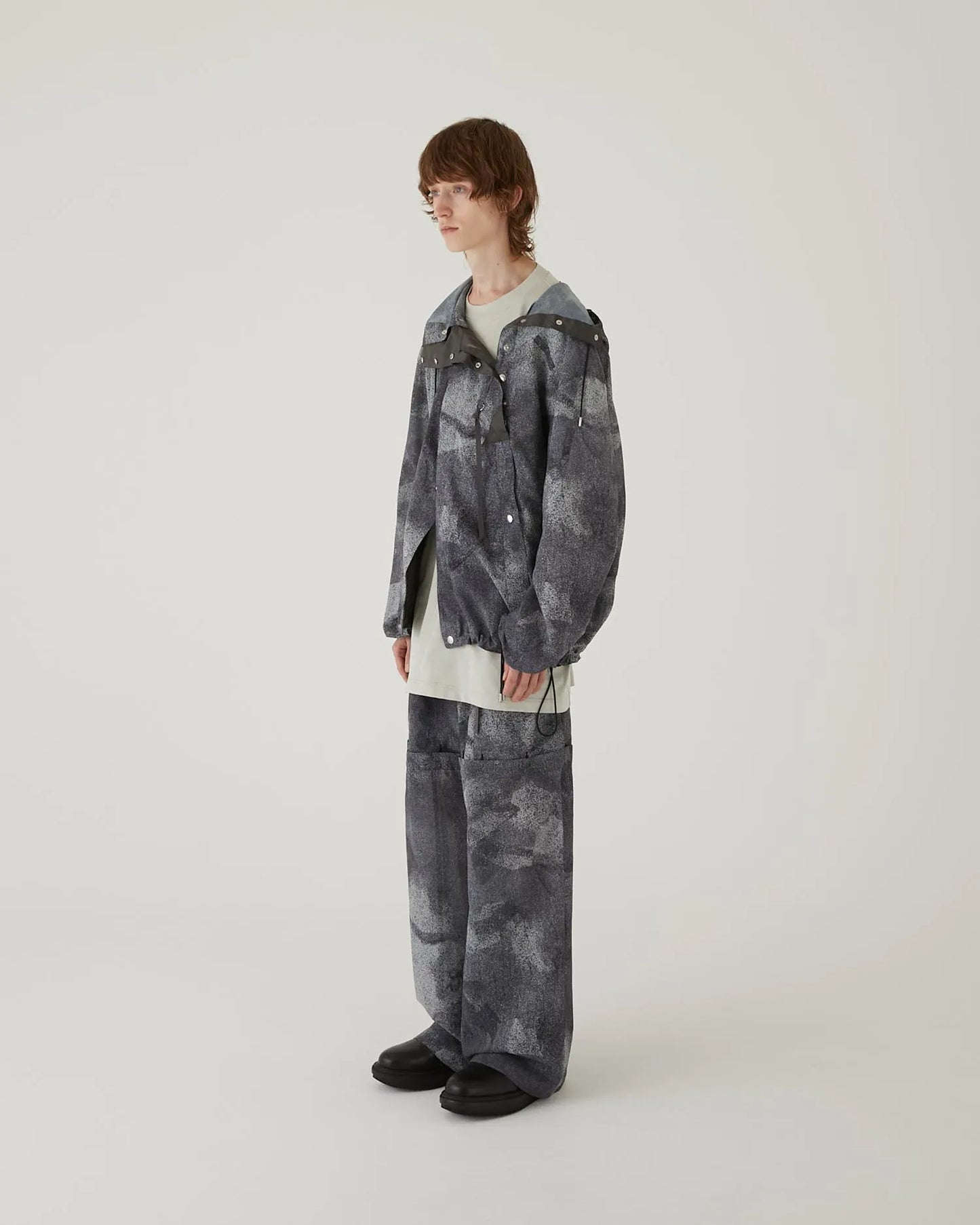 VOILE CAMOUFLAGE SEPARATE  PANTS BLACK