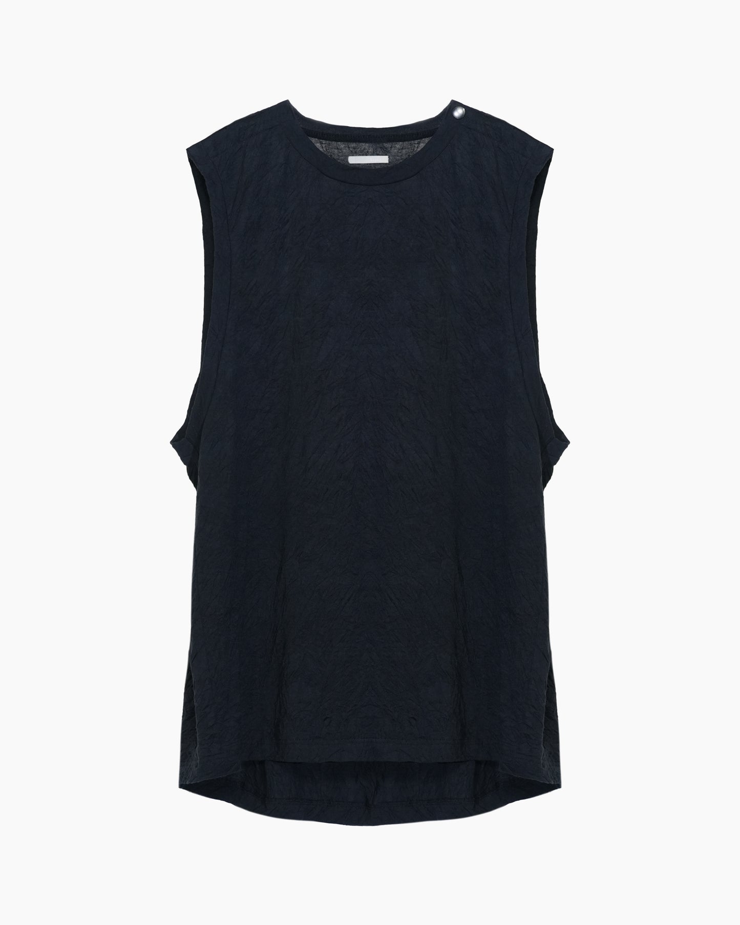 WRINKLED SLEEVELESS TOPS BLACK