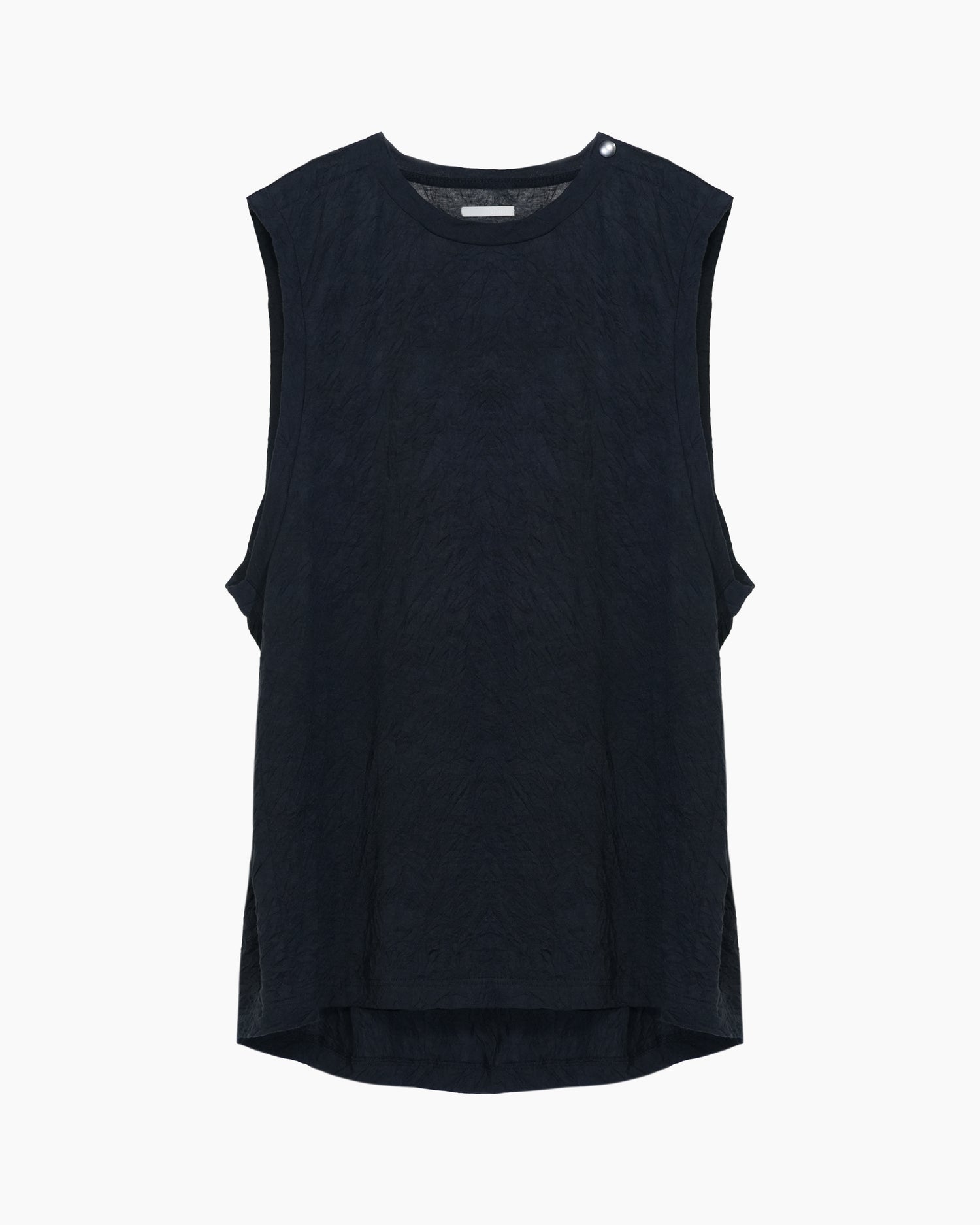 WRINKLED SLEEVELESS TOPS BLACK