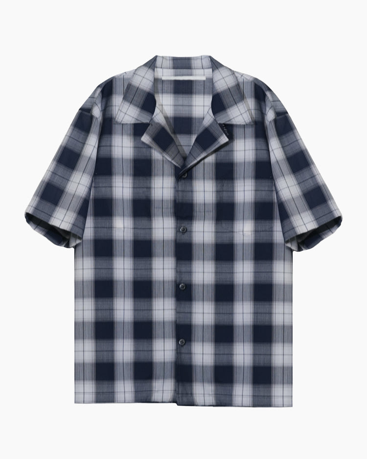OMBRE CHECK LAYERED SHIRT NAVY