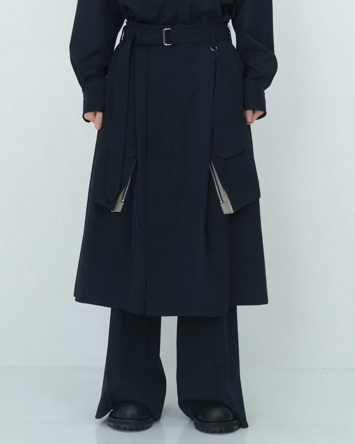 SOUTIEN COLLAR COMBAT SKIRT NAVY