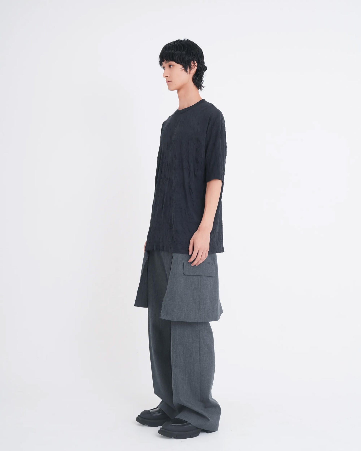 WRINKLED T-SHIRT BLACK