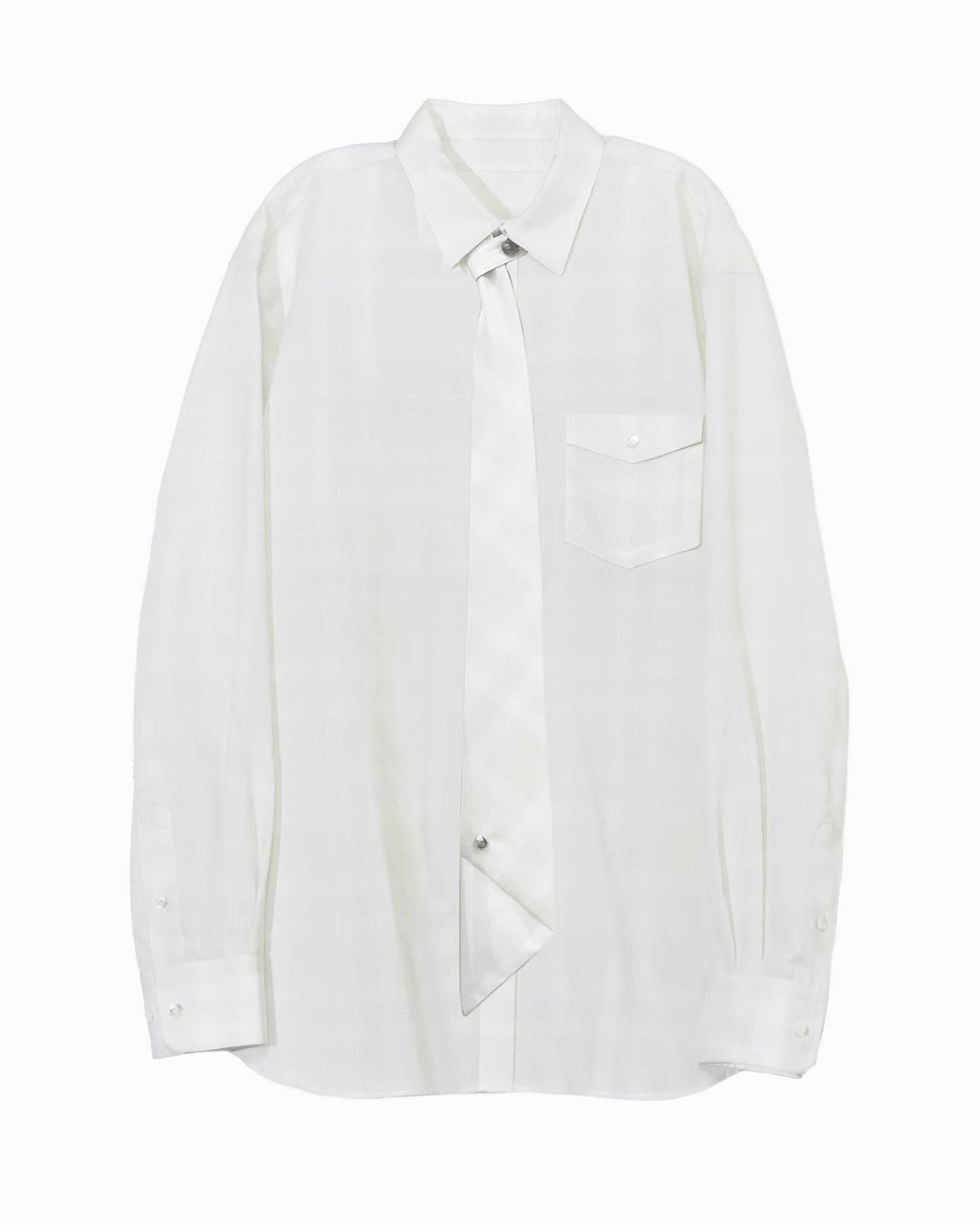 OMBRE CHECK NECKTIE SHIRT LIME GREEN