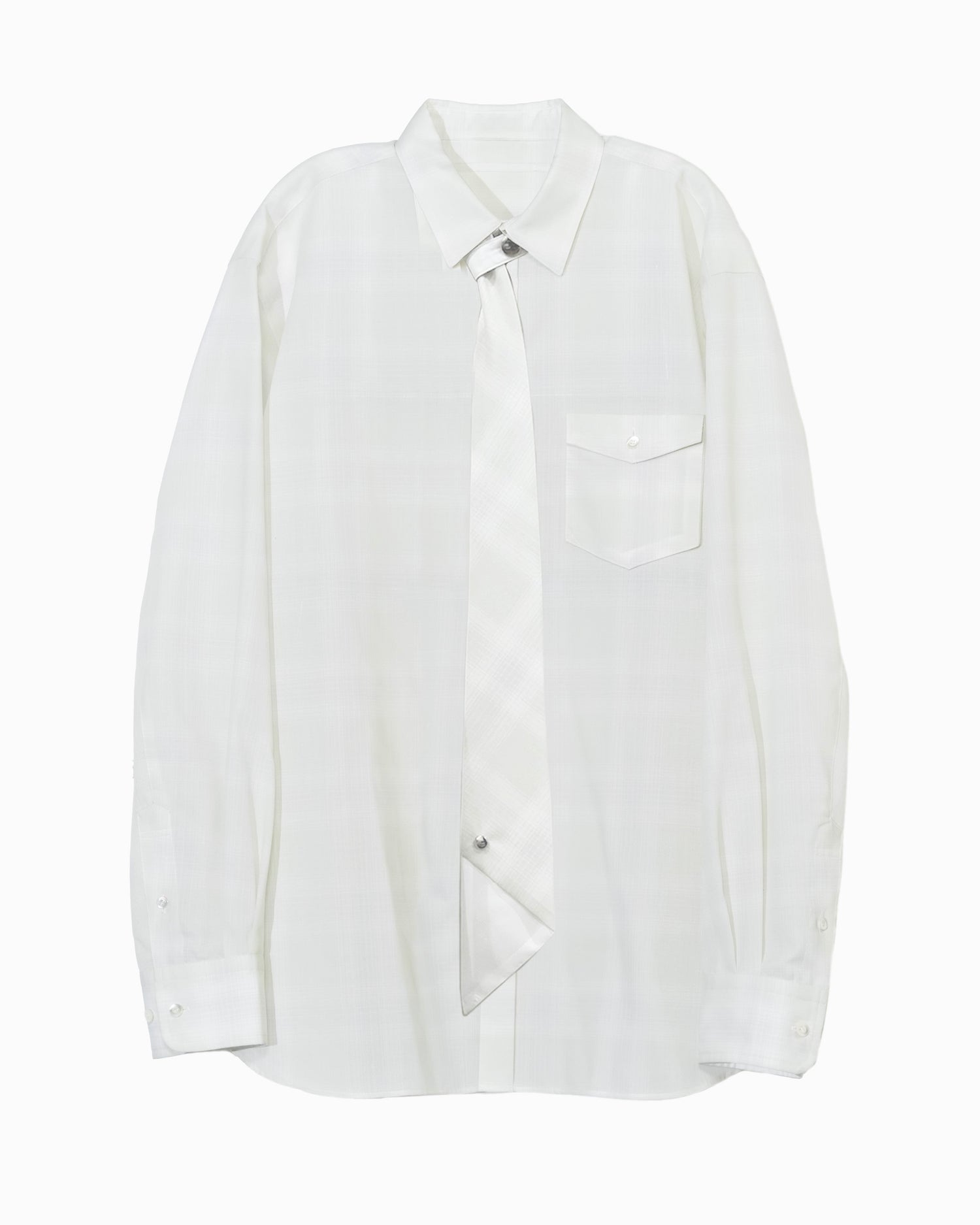 OMBRE CHECK NECKTIE SHIRT LIME GREEN